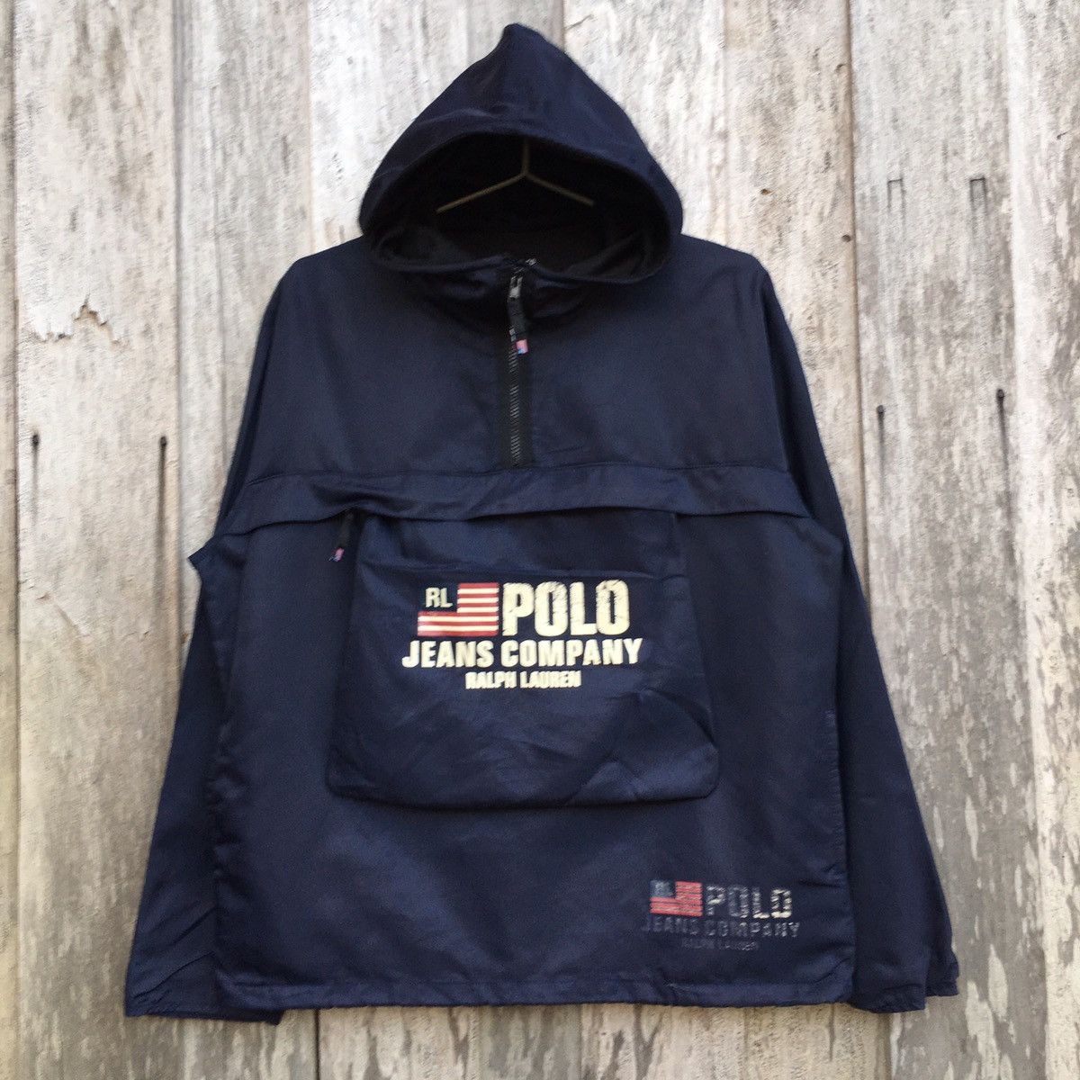 Polo Ralph Lauren × Ralph Lauren × Vintage Vintage Polo Jeans Co Ralph Lauren Windbreaker Hoodie Jacket Size US M / EU 48-50 / 2 - 2 Thumbnail