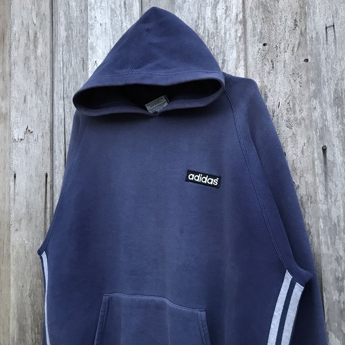 Adidas × Vintage Vintage Adidas Stripe Hoodie Sweatshirt Small Logo Size US L / EU 52-54 / 3 - 3 Thumbnail