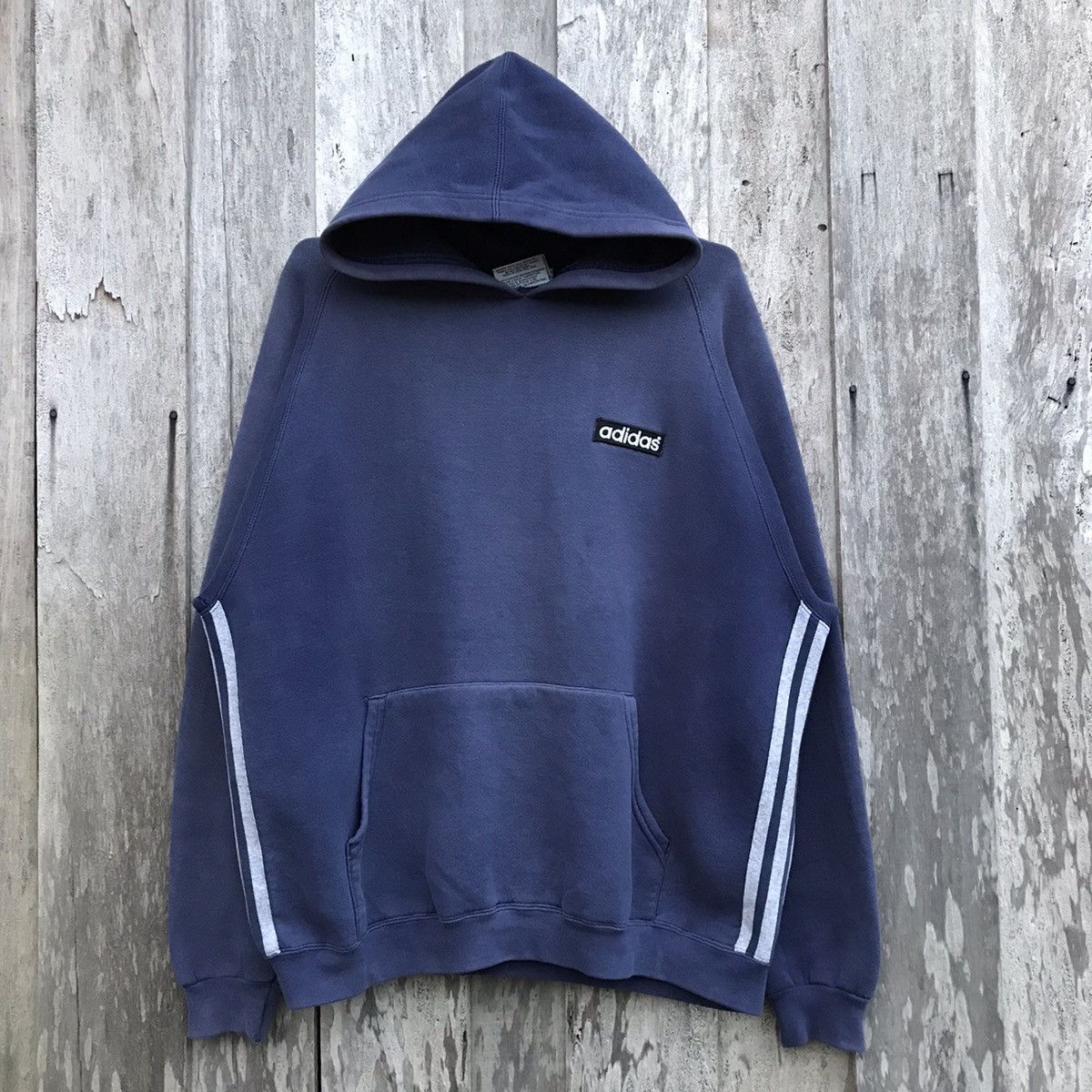 Adidas × Vintage Vintage Adidas Stripe Hoodie Sweatshirt Small Logo Size US L / EU 52-54 / 3 - 1 Thumbnail
