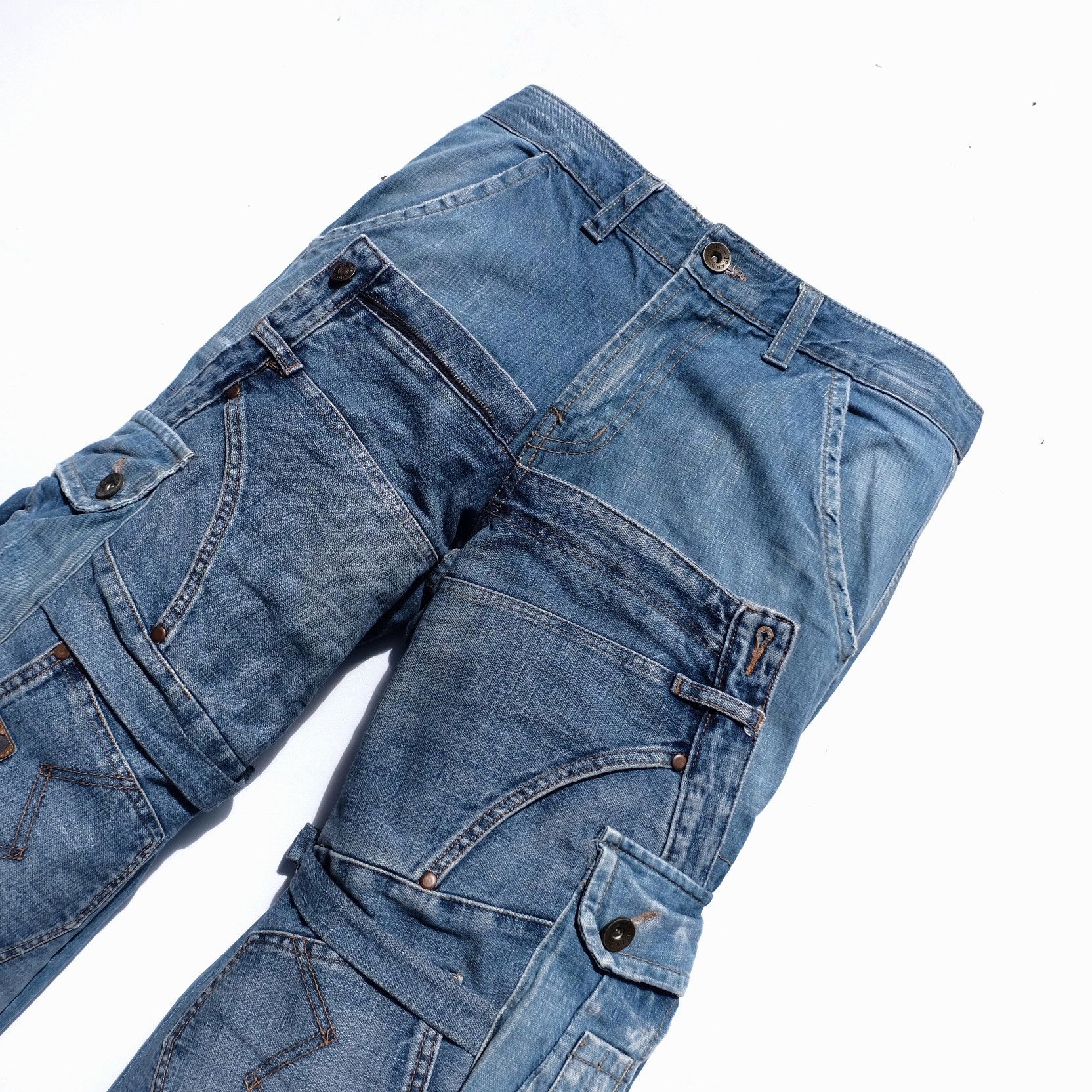 Japanese Brand × PPFM × Tete Homme VERTGARMENTS bondage cargo jeans Size US 32 / EU 48 - 2 Thumbnail