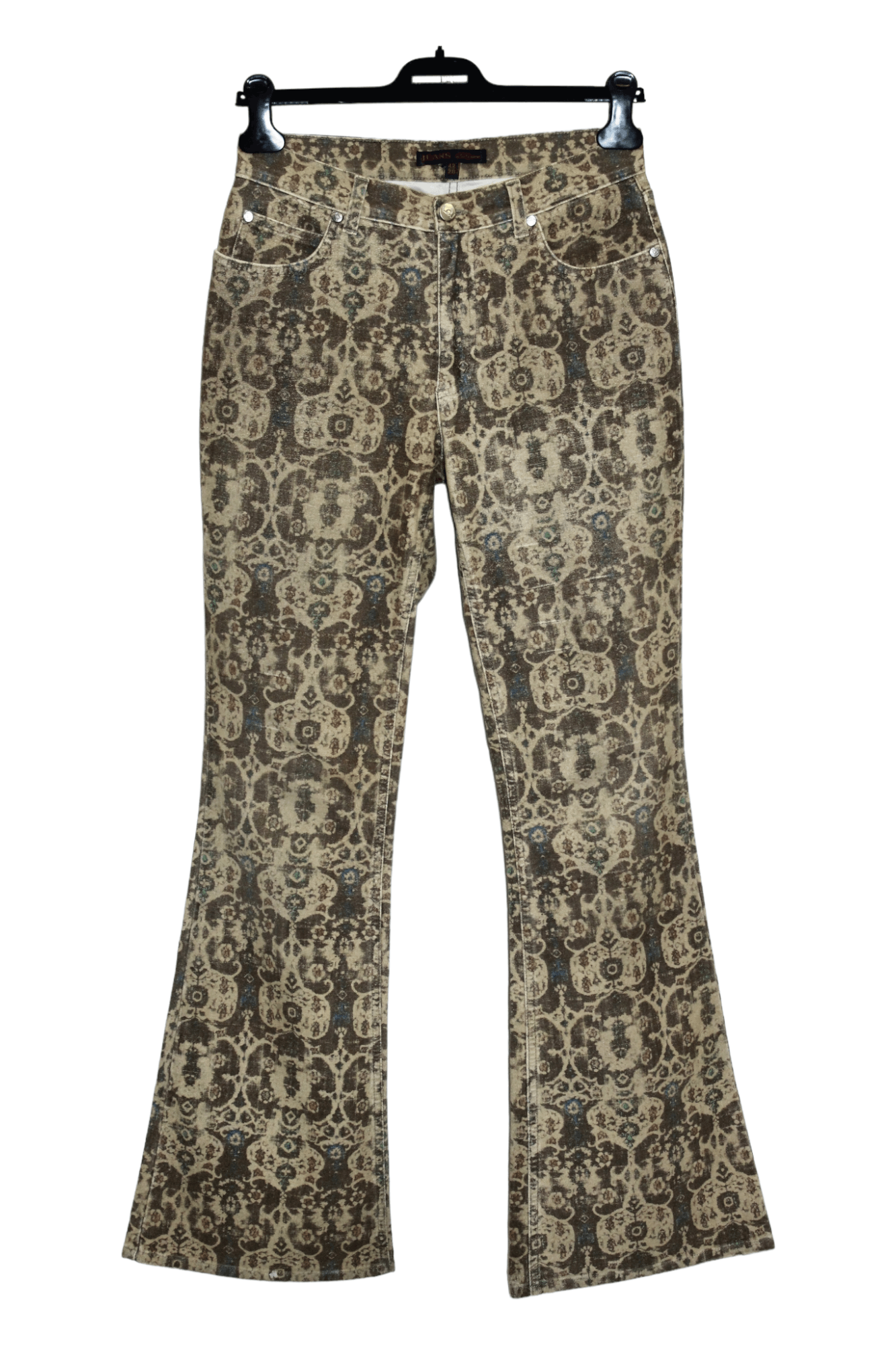 Les Copains Rare💥Les Copains Flared Baroque art work Camel Pants Size US 30 / EU 46 - 1 Thumbnail