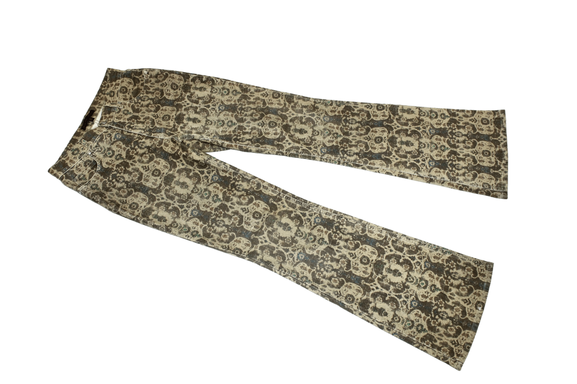 Les Copains Rare💥Les Copains Flared Baroque art work Camel Pants Size US 30 / EU 46 - 7 Thumbnail