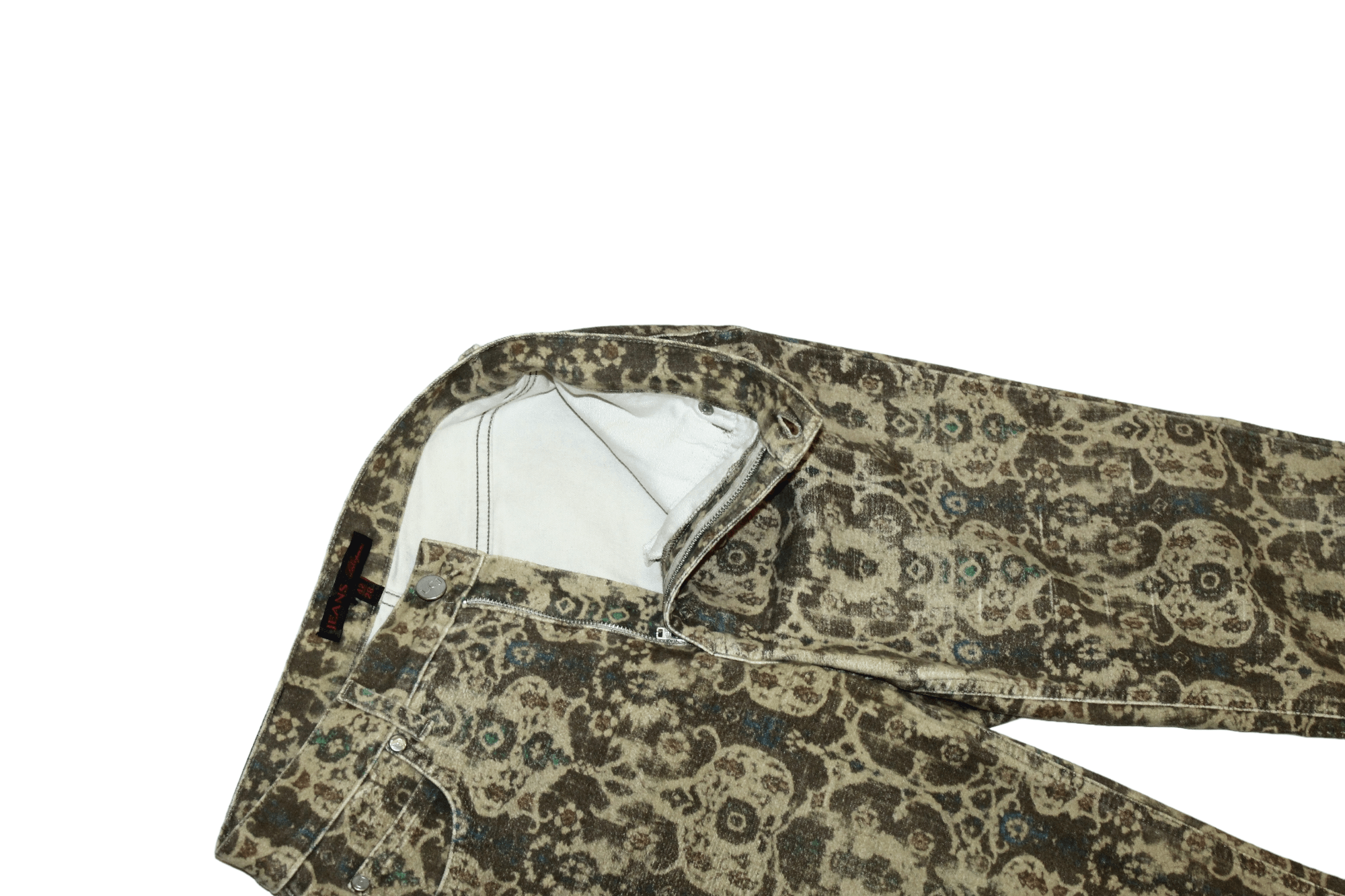 Les Copains Rare💥Les Copains Flared Baroque art work Camel Pants Size US 30 / EU 46 - 10 Thumbnail