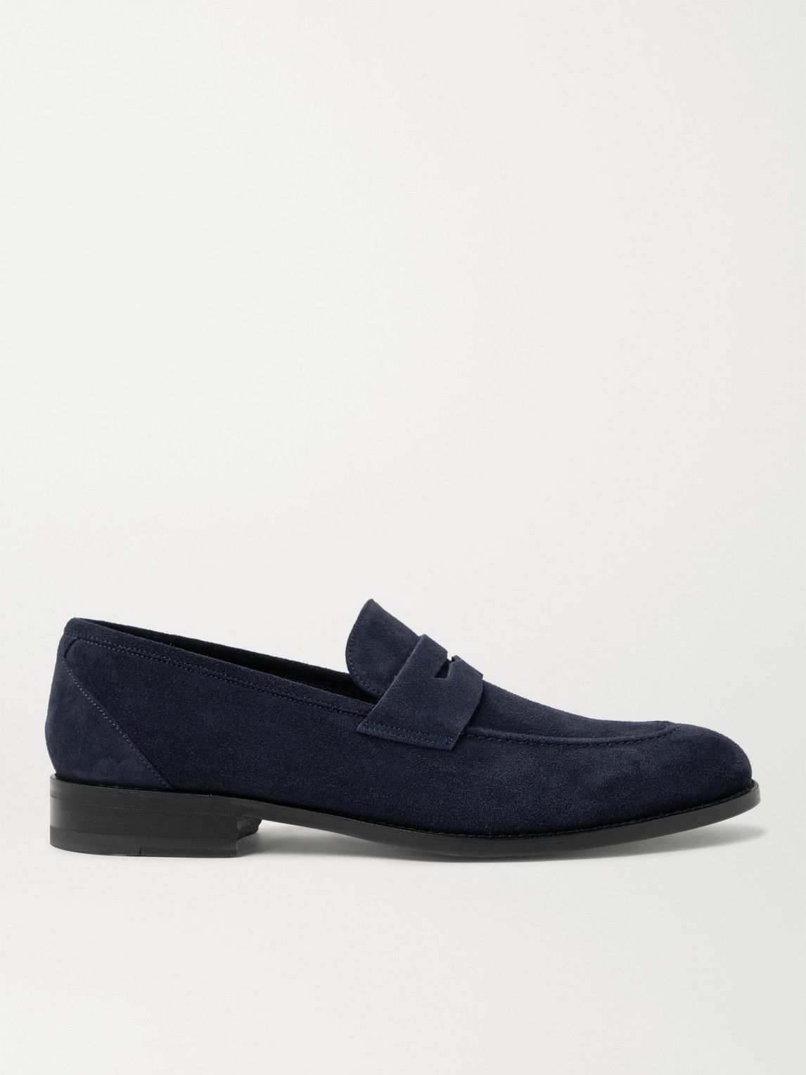 George Suede Penny Loafers Navy Blue UK US