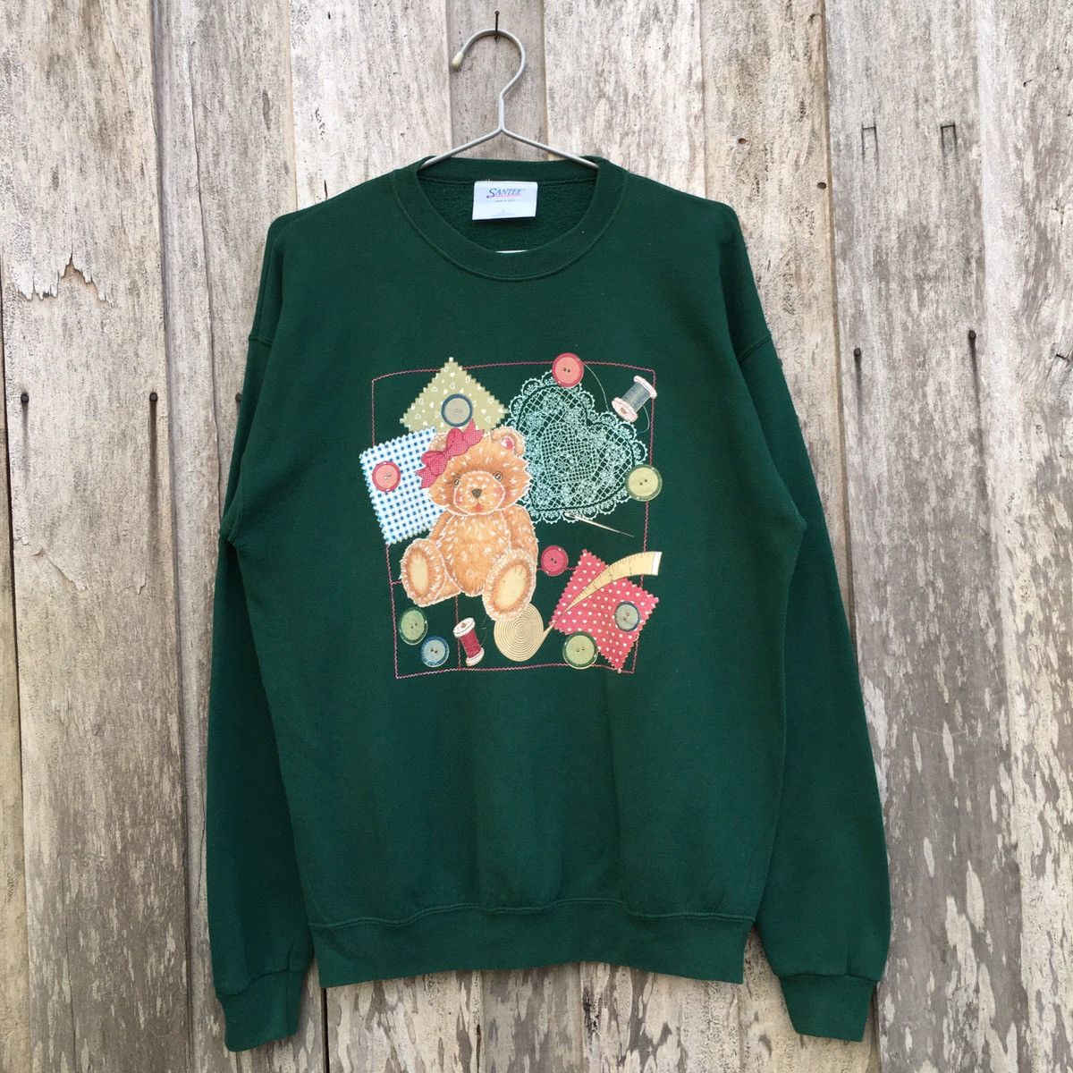 Vintage Santee Animated Teddy Bear Crewneck Sweatshirt