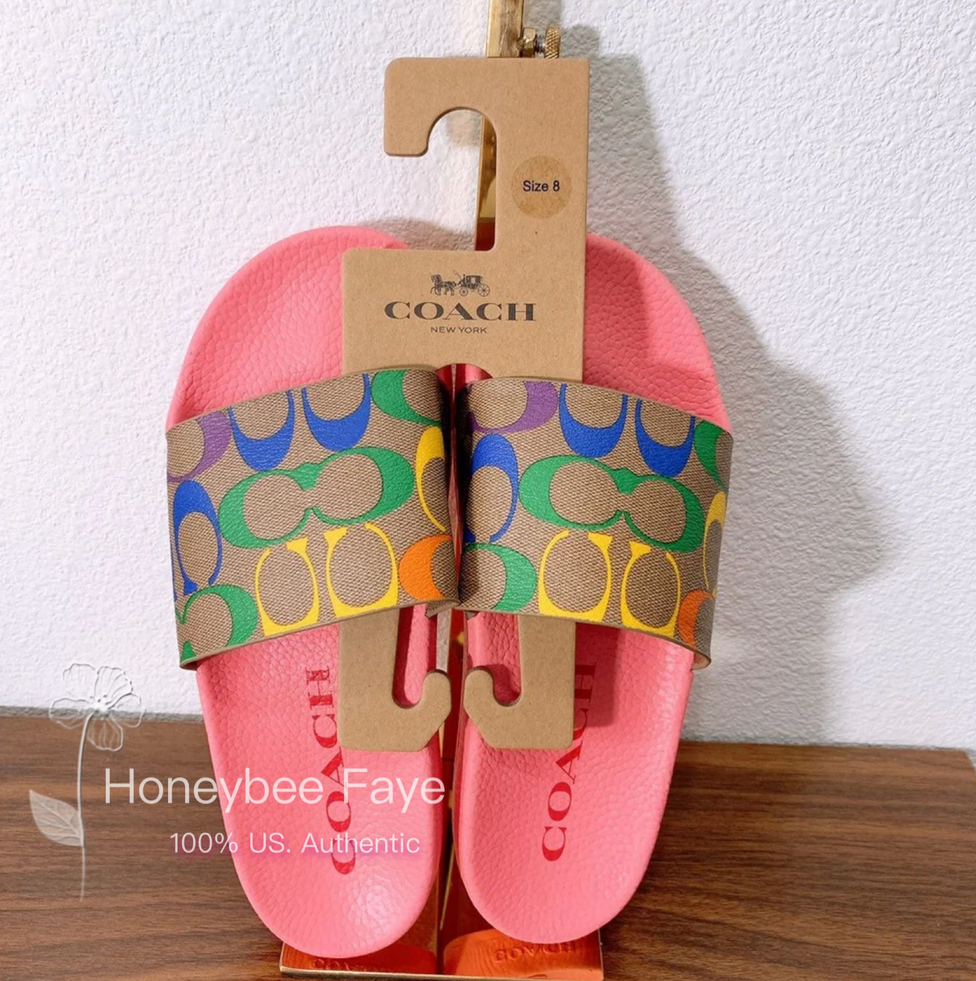 Coach Uli Sport Slide In Rainbow Signature Canvas CA457 