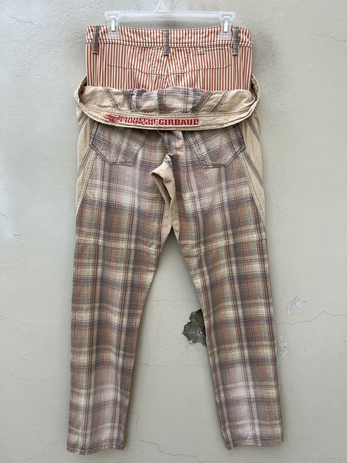 image of Marithe Francois Girbaud x Vintage Mfg Double Waist Faded Checks Pant, Men's (Size 30)