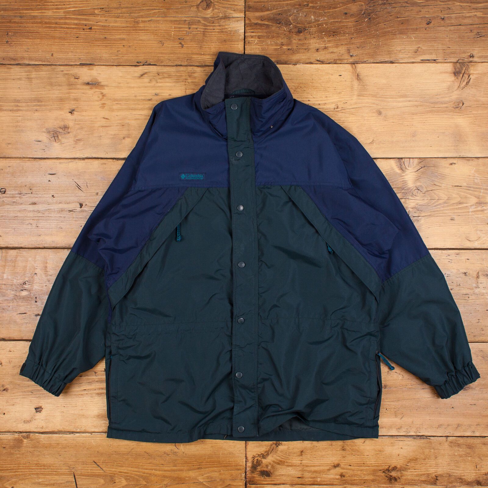 90'S Columbia White Tag Windbreaker Men's XL unclear blue type Vintage Second Hand