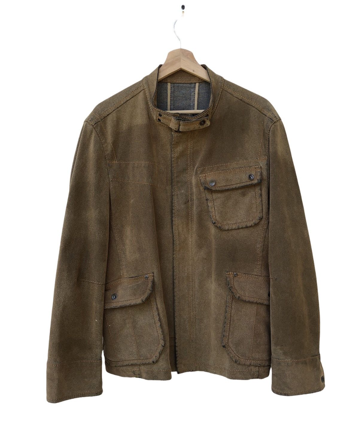 image of Genuine Leather x Leather Jacket Offer Pride Suede Jacket in Brown (Size Large)