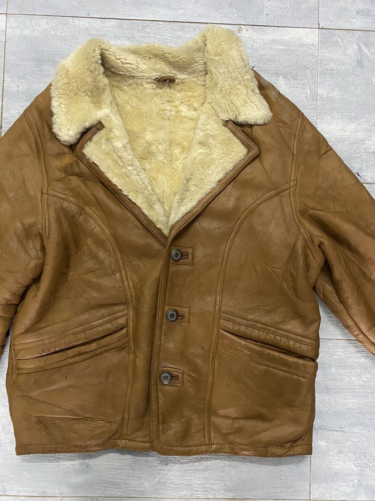 Japanese Brand 🔥Vintage🔥 Wind Amour Shearling Sheepskin Jacket Size US L / EU 52-54 / 3 - 4 Thumbnail