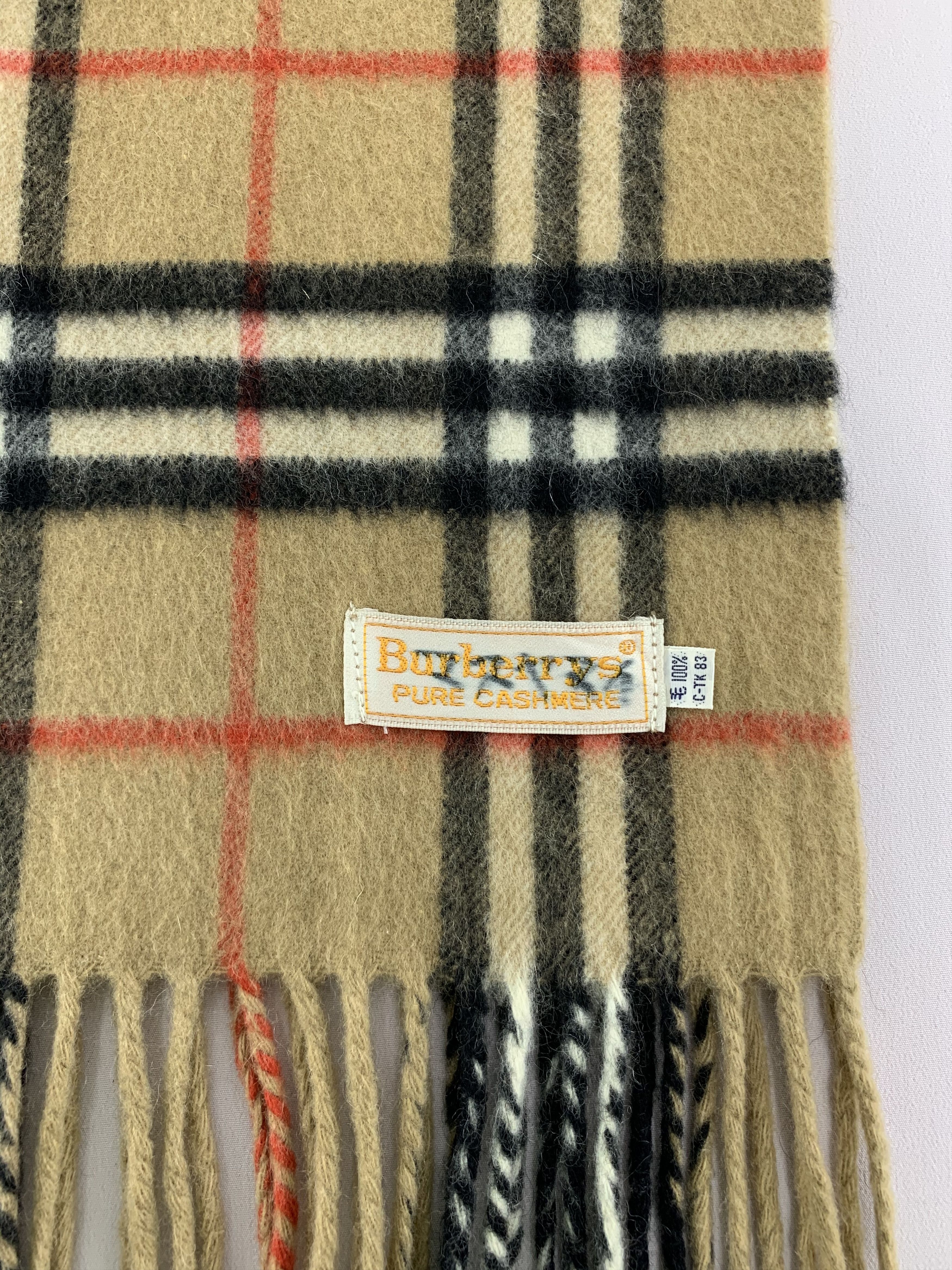 Burberry × Vintage Burberry Scarf / Muffler / Cashmere - BL5185 Size ONE SIZE - 4 Thumbnail