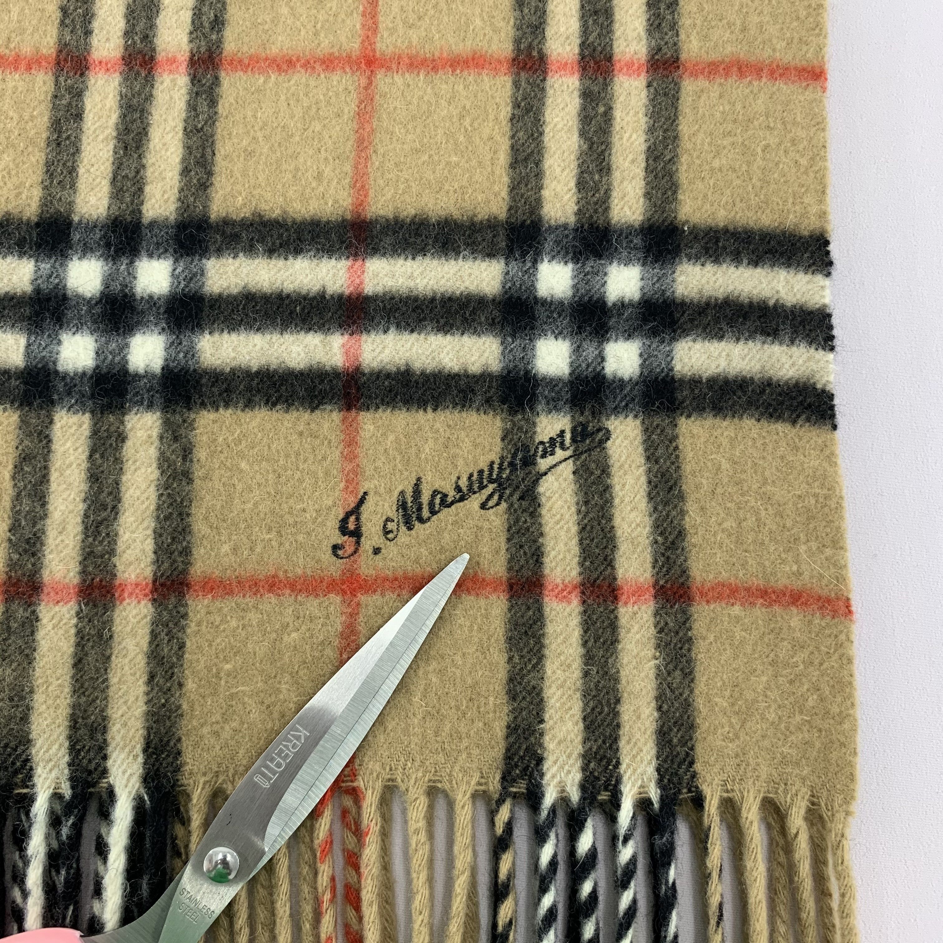 Burberry × Vintage Burberry Scarf / Muffler / Cashmere - BL5185 Size ONE SIZE - 5 Thumbnail