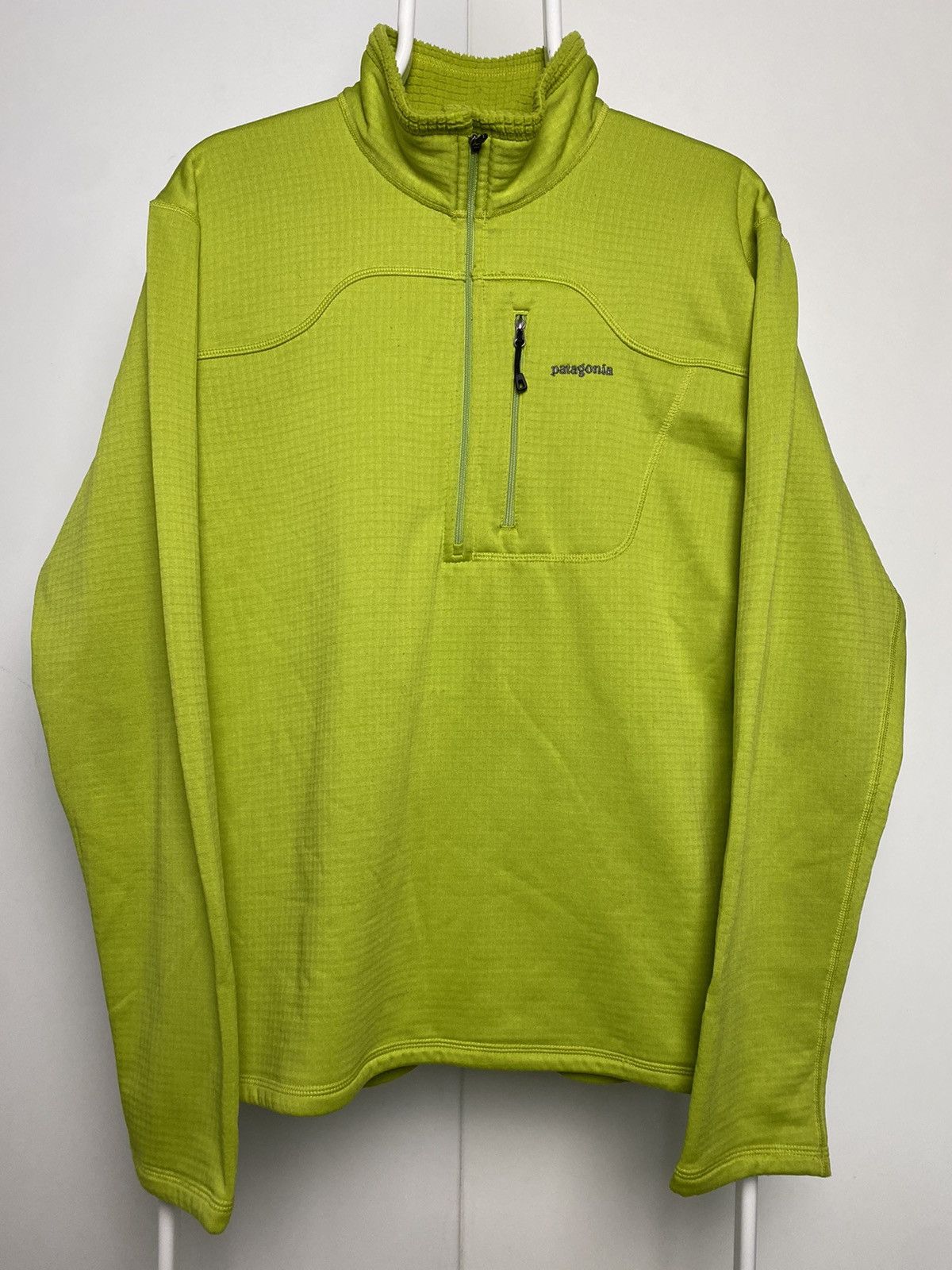 Patagonia × Vintage Patagonia vintage neon green fleece half zip Size US L / EU 52-54 / 3 - 1 Thumbnail