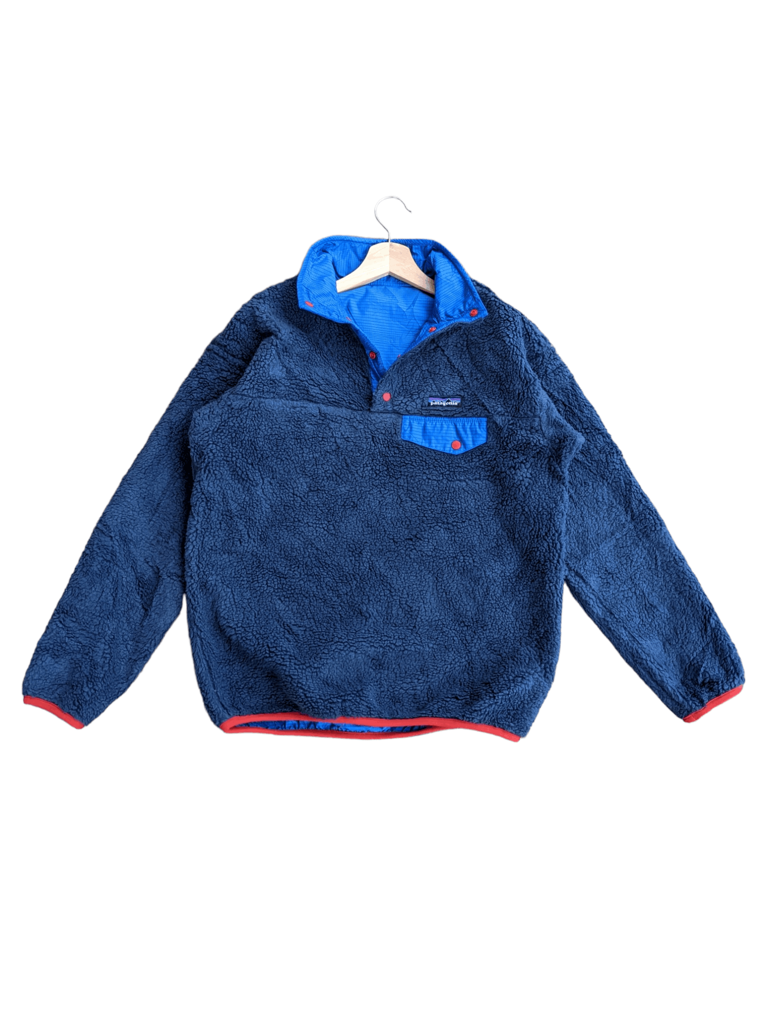 image of Patagonia Fleece Riversible Sweater Jacket in Blue, Men's (Size Small)