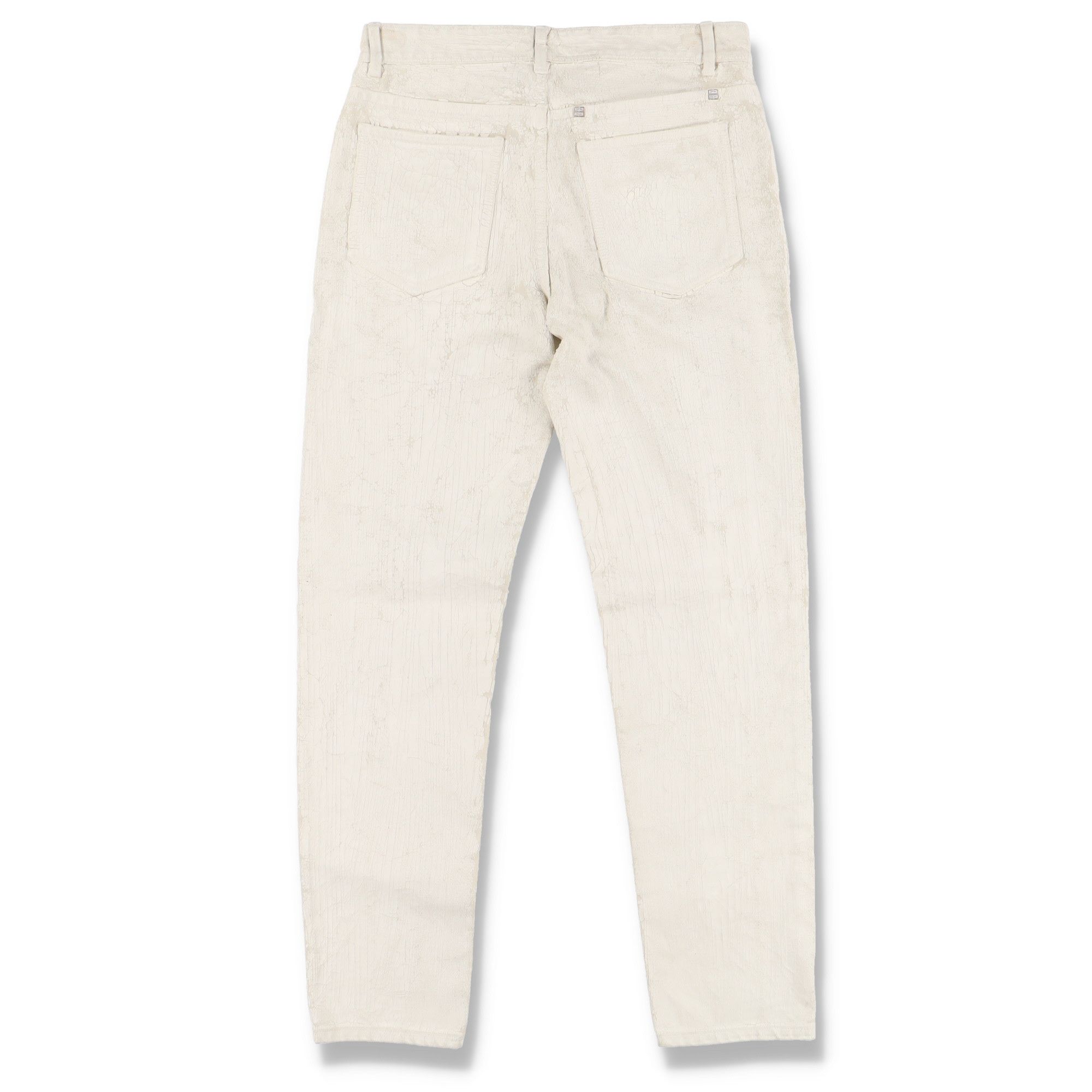 Givenchy White Cracked Paint Slim Jeans Size US 31 - 12 Thumbnail