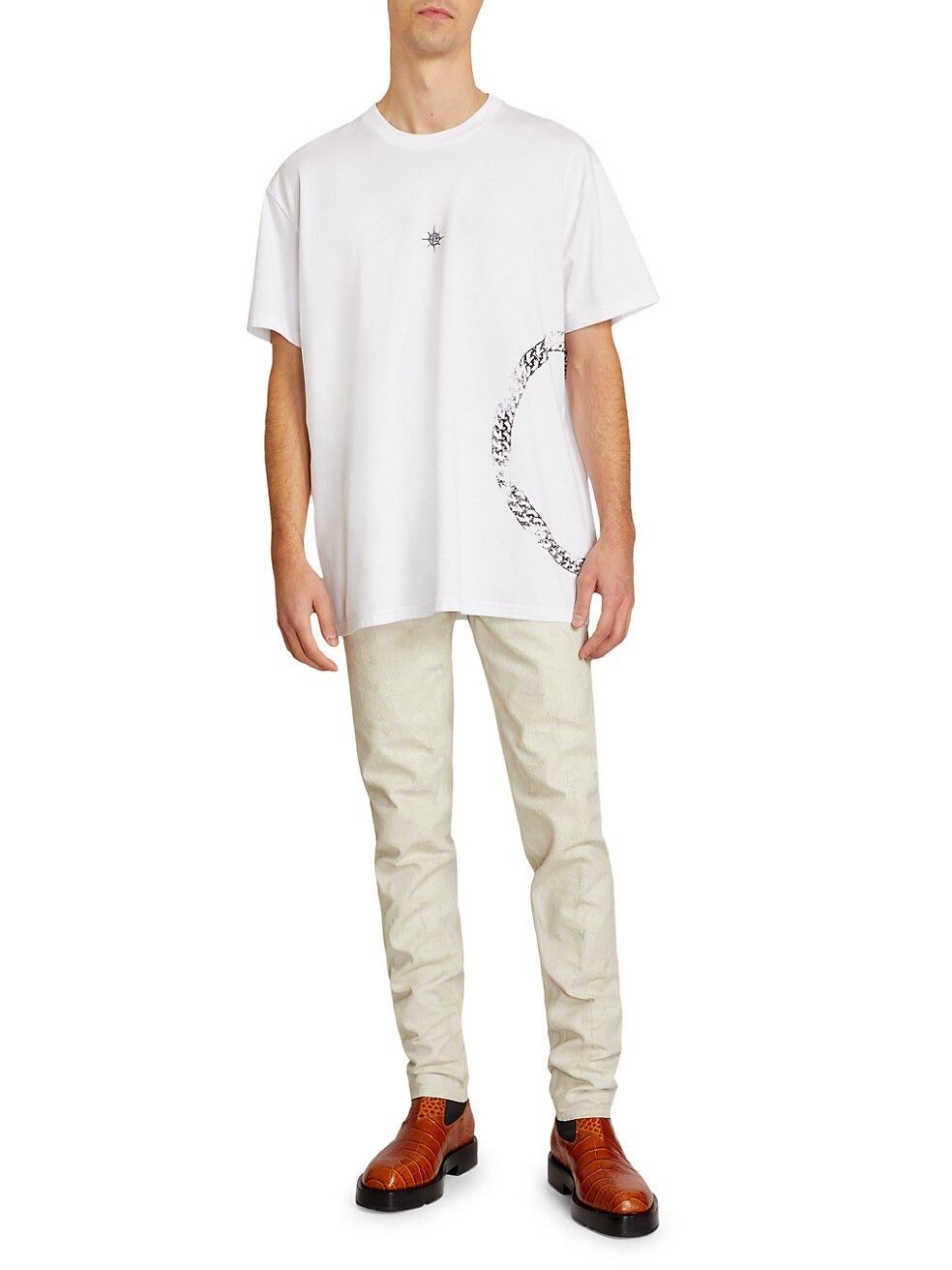 Givenchy White Cracked Paint Slim Jeans Size US 31 - 2 Thumbnail
