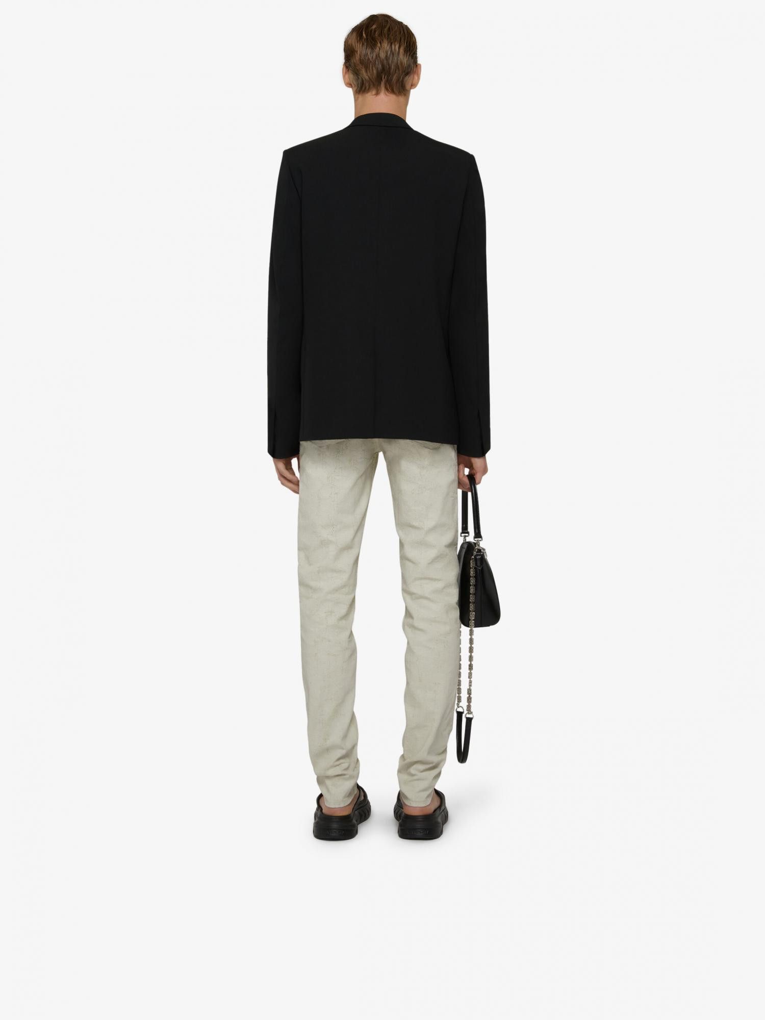 Givenchy White Cracked Paint Slim Jeans Size US 31 - 8 Thumbnail