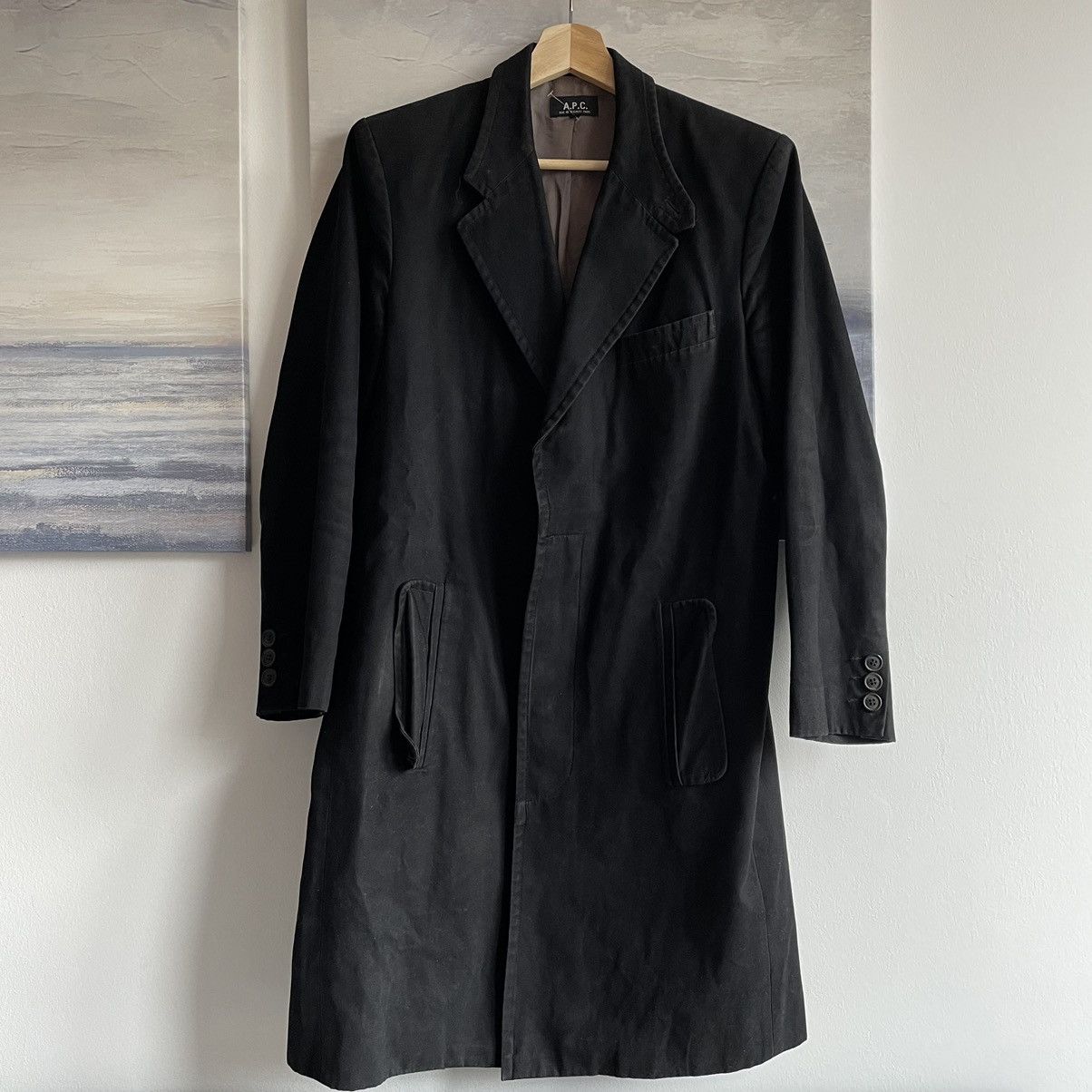 image of A P C Coat Black, Men's (Size XS)