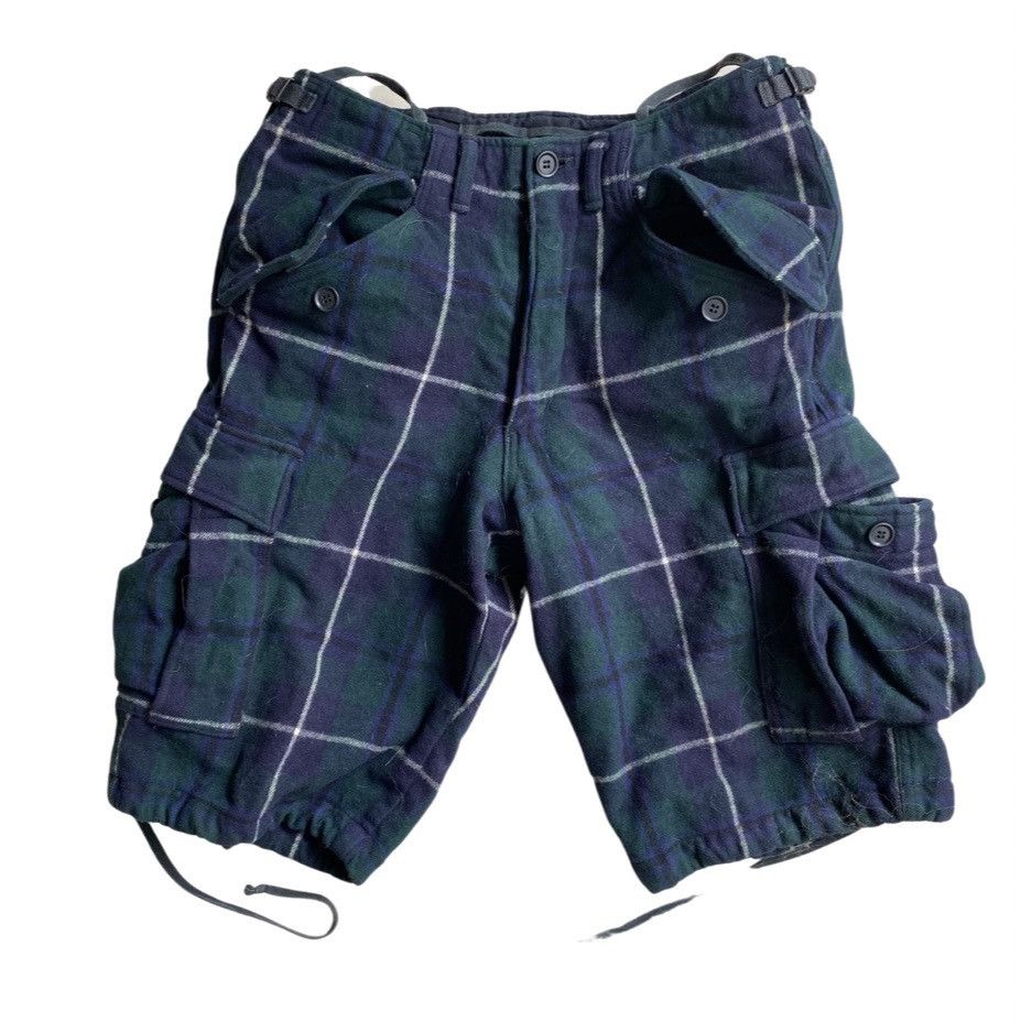 General Research Vintage 1997 Green Tartan Cargo Shorts Size US 30 / EU 46 - 1 Thumbnail