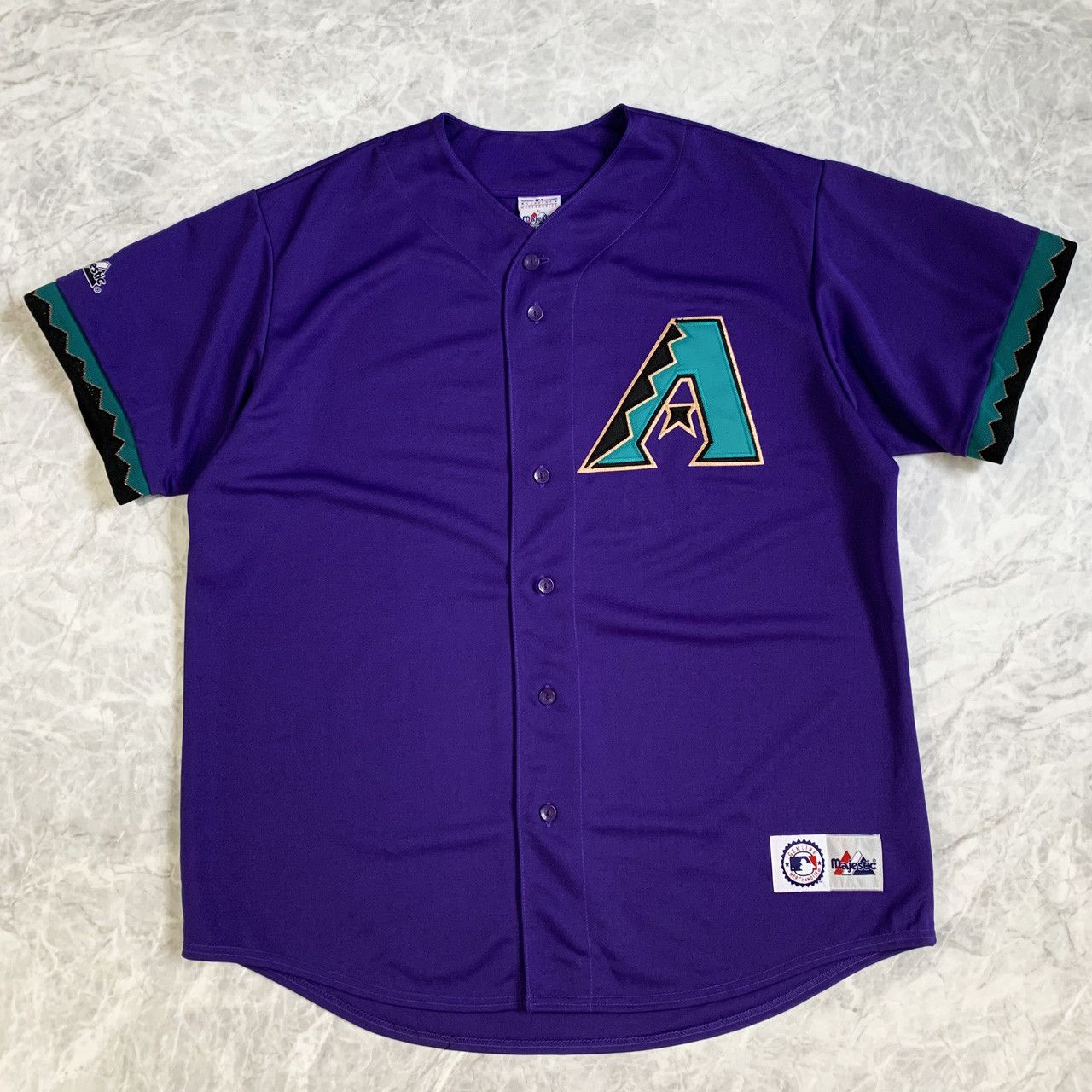 Vintage Diamondbacks Jersey Majestic Arizona Black Purple Pullover 90's Men's XXL Made in USA