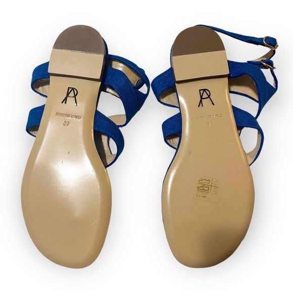 Paul Andrew Paul Andrew double ankle strap flat thong sandals in blue em Size US 7 / IT 37 - 7 Thumbnail