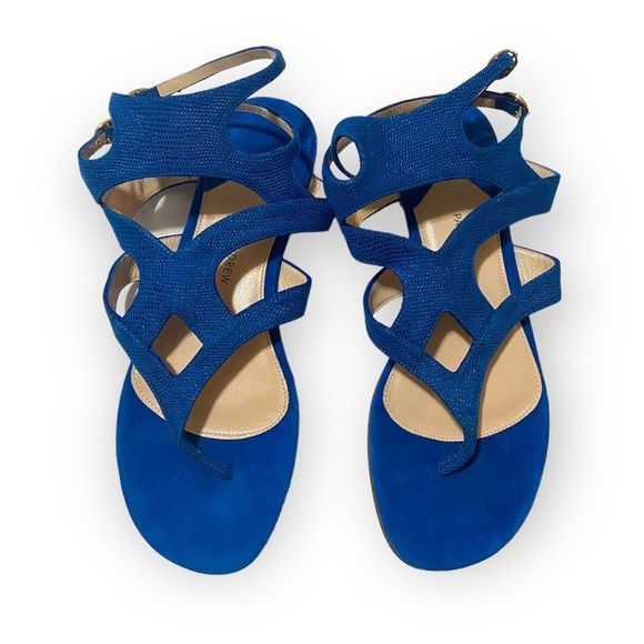 Paul Andrew Paul Andrew double ankle strap flat thong sandals in blue em Size US 7 / IT 37 - 11 Thumbnail