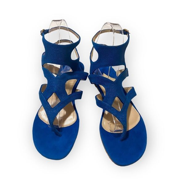 Paul Andrew Paul Andrew double ankle strap flat thong sandals in blue em Size US 7 / IT 37 - 3 Thumbnail