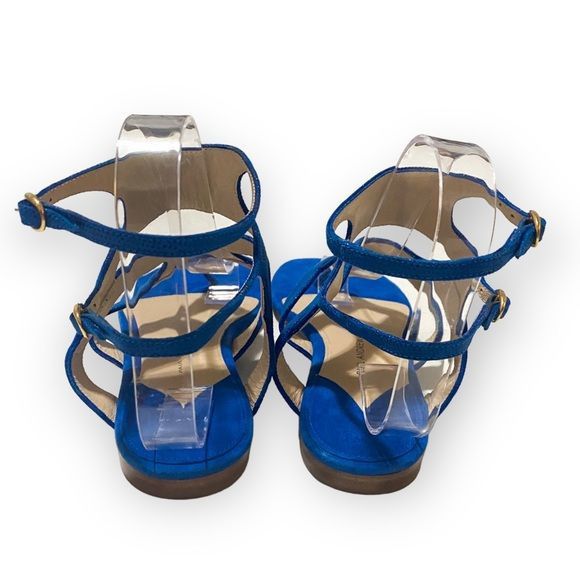 Paul Andrew Paul Andrew double ankle strap flat thong sandals in blue em Size US 7 / IT 37 - 6 Thumbnail