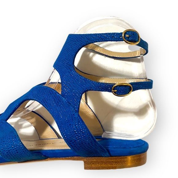 Paul Andrew Paul Andrew double ankle strap flat thong sandals in blue em Size US 7 / IT 37 - 10 Thumbnail