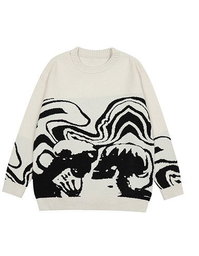 Other Painting Skull Graphic Knitted Sweater Size US M / EU 48-50 / 2 - 1 Thumbnail