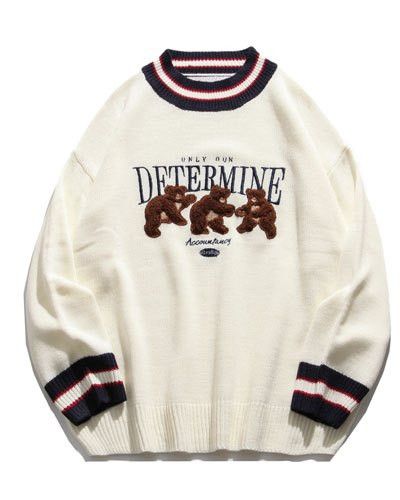 Other Bear Patchwork Striped Knitted Sweater Size US L / EU 52-54 / 3 - 1 Thumbnail