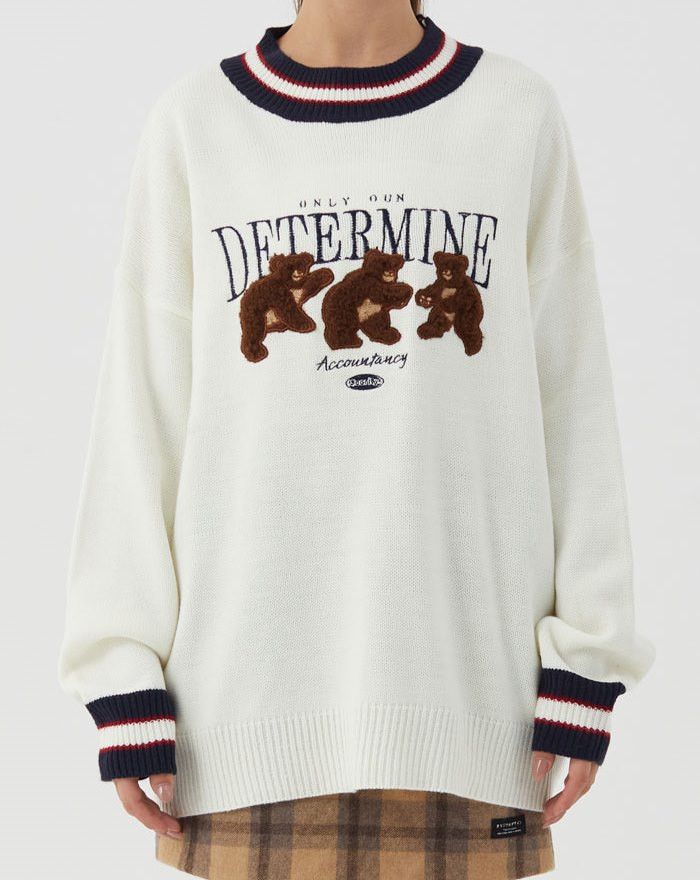 Other Bear Patchwork Striped Knitted Sweater Size US L / EU 52-54 / 3 - 3 Thumbnail