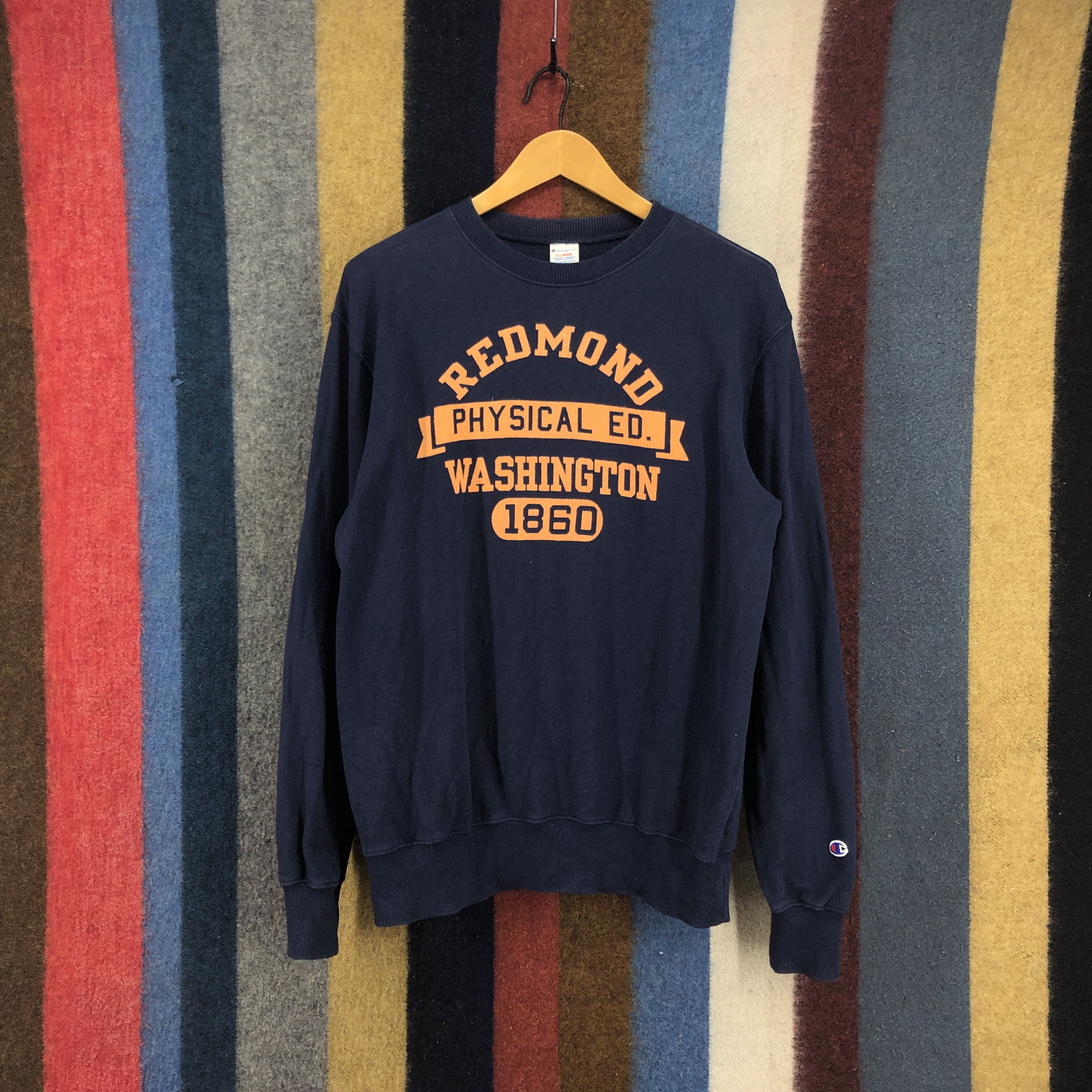 Redmond heren sweatshirt sweatstof, O-hals, oranje (middeldik