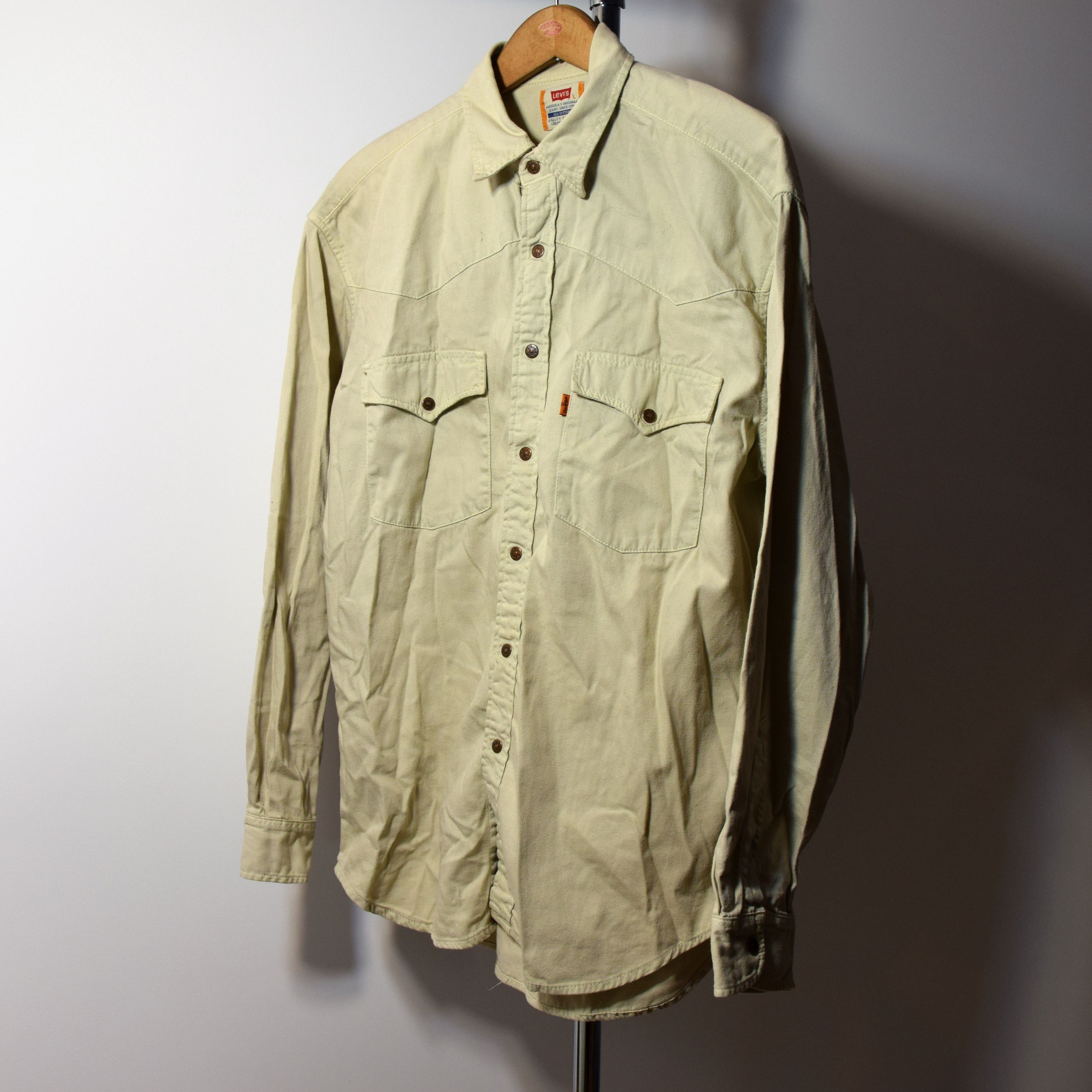 Levi's × Levi's Vintage Clothing × Vintage 90s Vintage Beige Orange Tab LEVI'S Shirt L Size US L / EU 52-54 / 3 - 1 Thumbnail