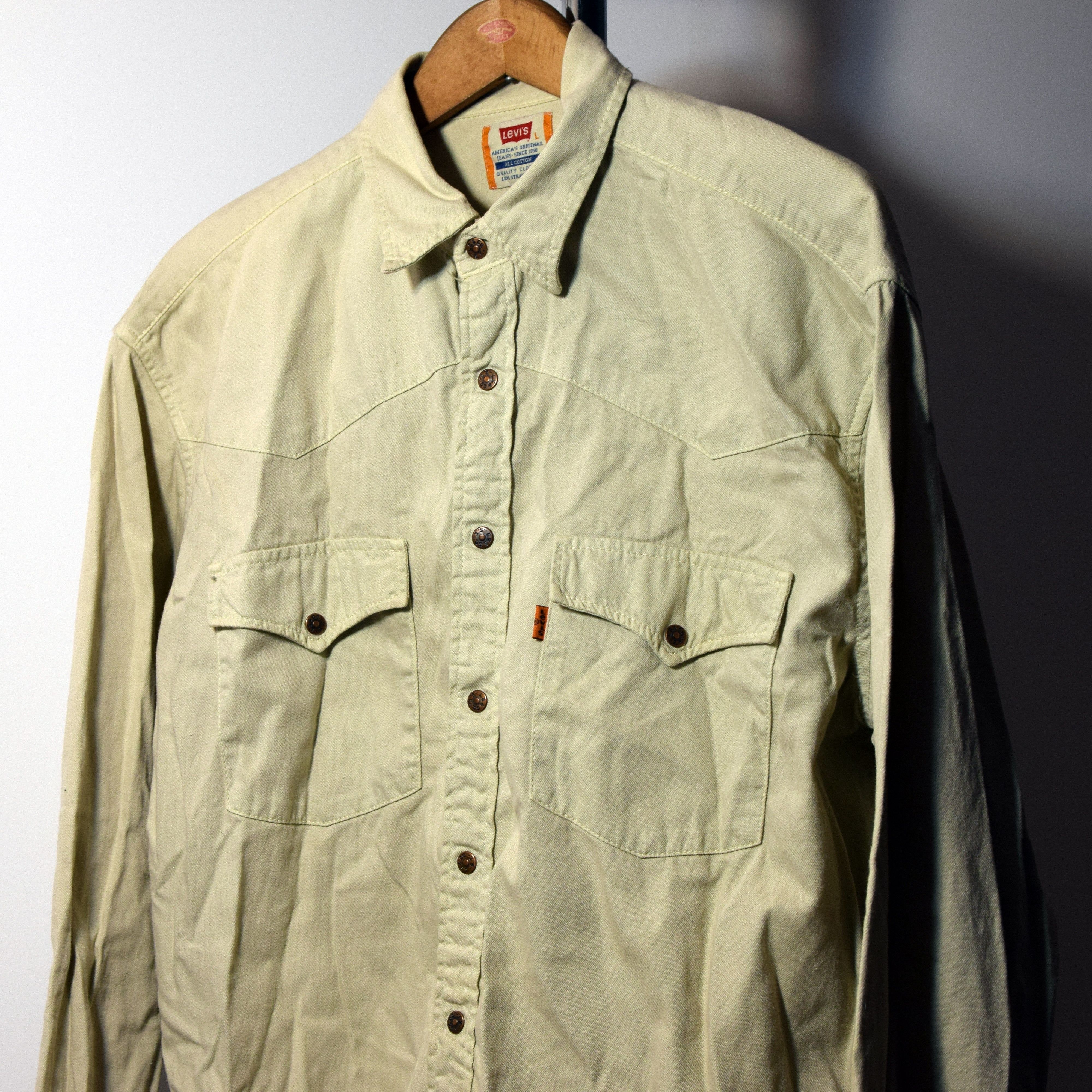 Levi's × Levi's Vintage Clothing × Vintage 90s Vintage Beige Orange Tab LEVI'S Shirt L Size US L / EU 52-54 / 3 - 2 Thumbnail