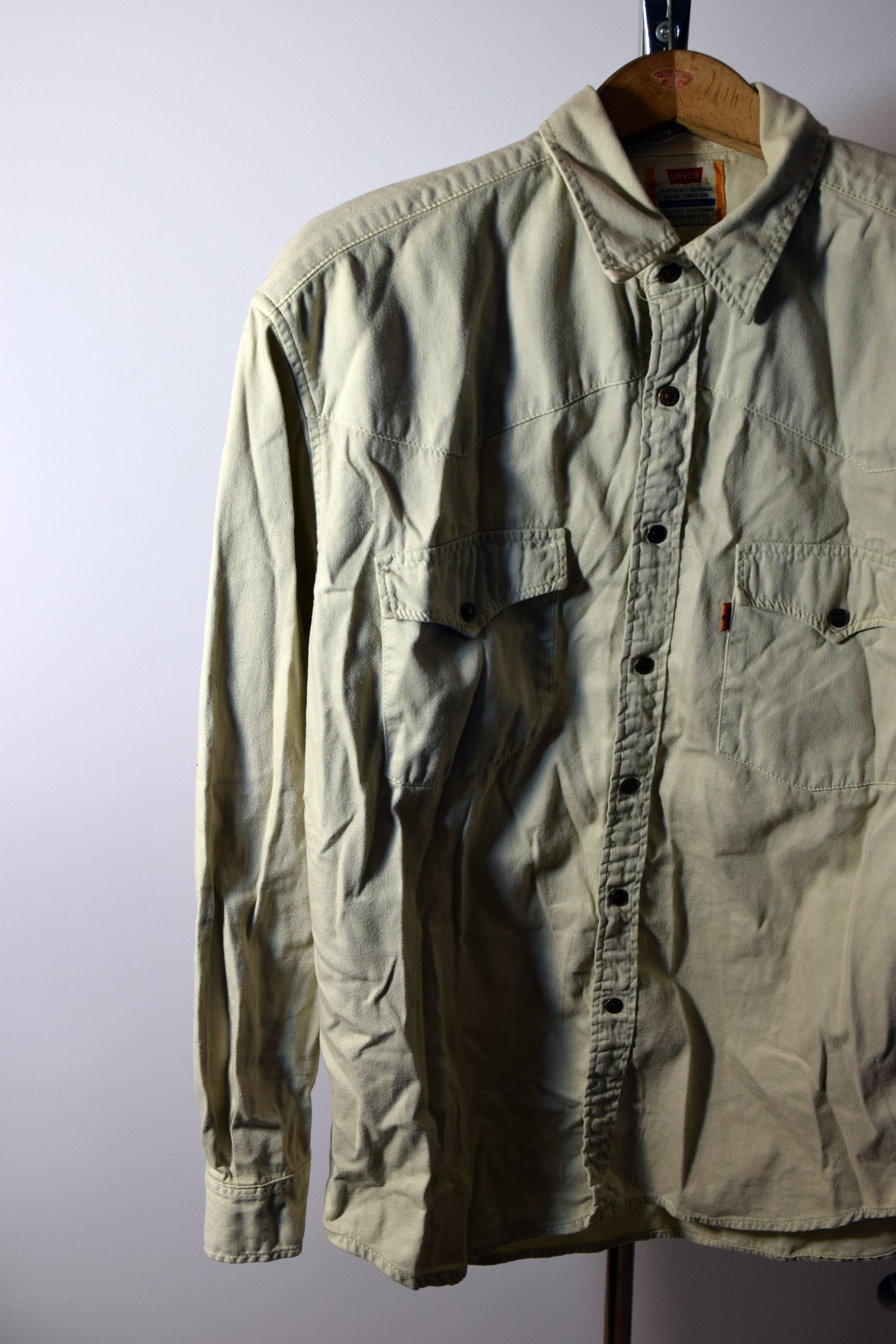 Levi's × Levi's Vintage Clothing × Vintage 90s Vintage Beige Orange Tab LEVI'S Shirt L Size US L / EU 52-54 / 3 - 6 Thumbnail
