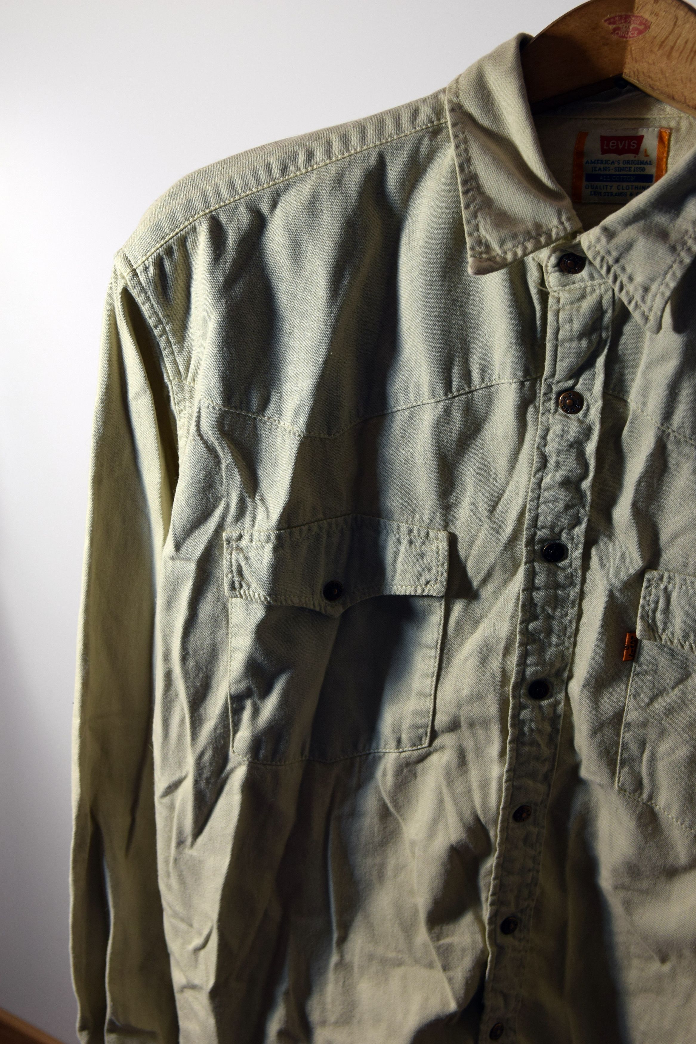 Levi's × Levi's Vintage Clothing × Vintage 90s Vintage Beige Orange Tab LEVI'S Shirt L Size US L / EU 52-54 / 3 - 11 Thumbnail