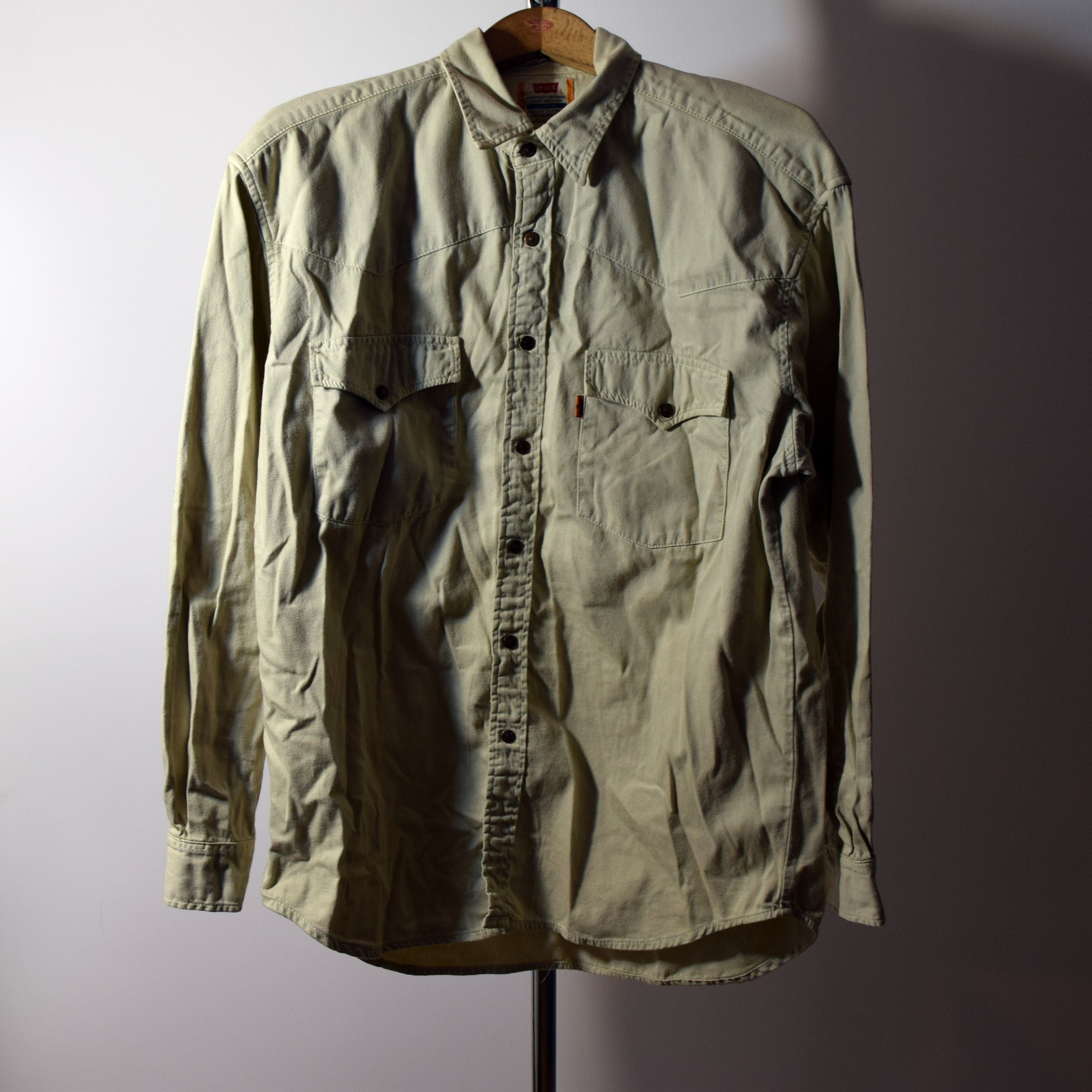 Levi's × Levi's Vintage Clothing × Vintage 90s Vintage Beige Orange Tab LEVI'S Shirt L Size US L / EU 52-54 / 3 - 9 Thumbnail