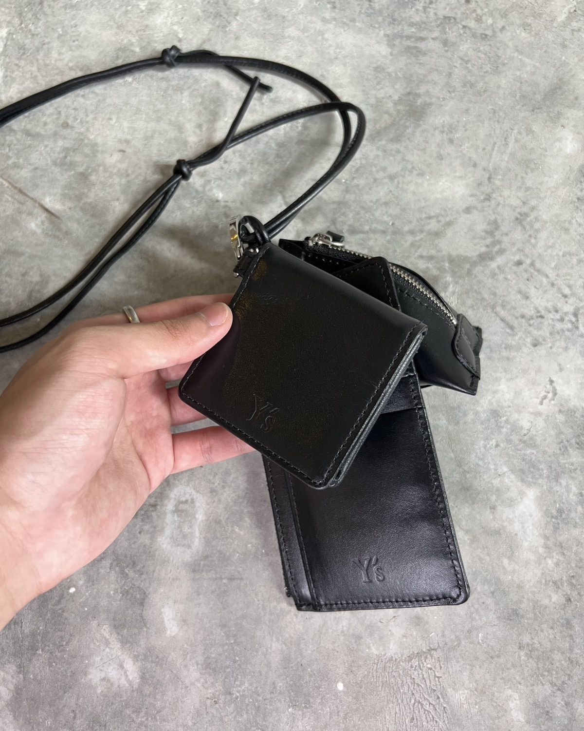 AW22 Y’s Smooth Leather Tripled Pouch Yohji Yamamoto