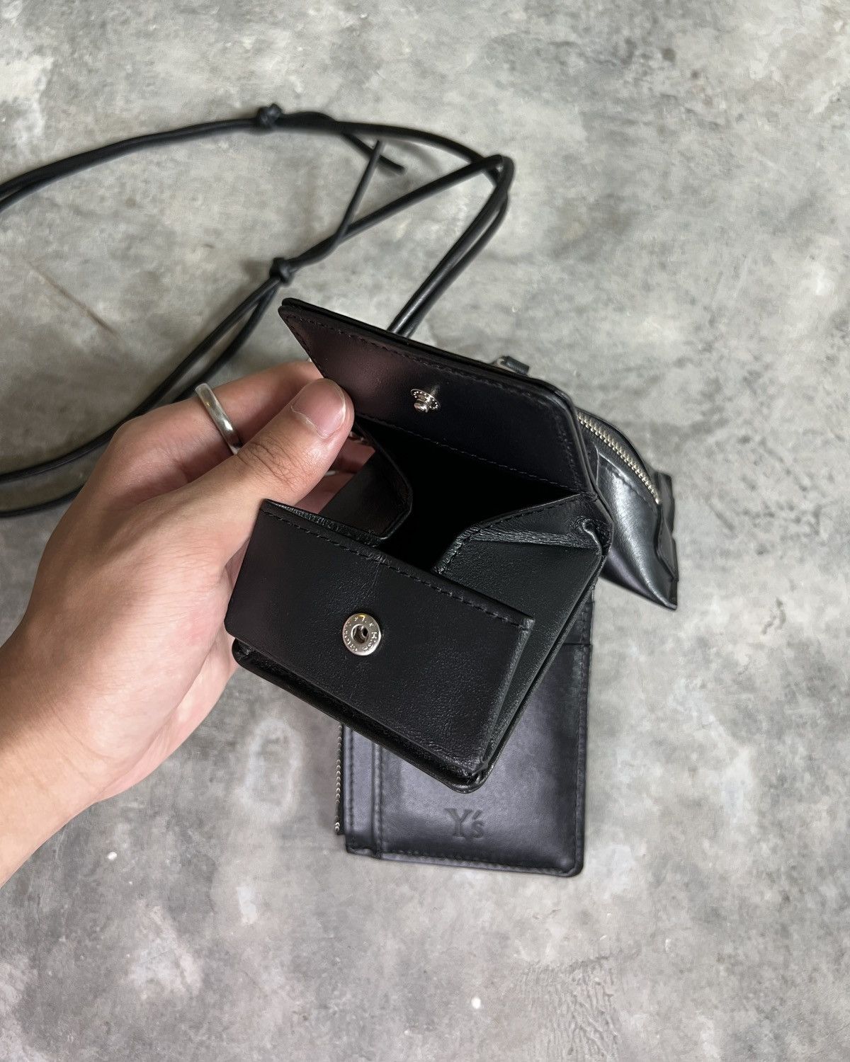 AW22 Y’s Smooth Leather Tripled Pouch Yohji Yamamoto