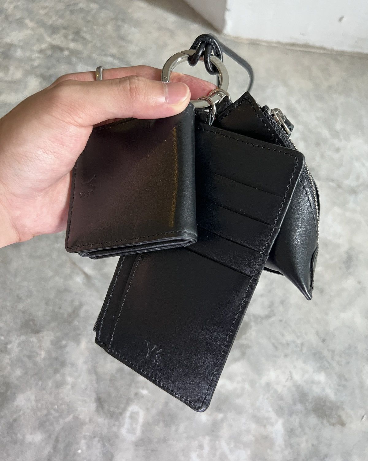 AW22 Y’s Smooth Leather Tripled Pouch Yohji Yamamoto