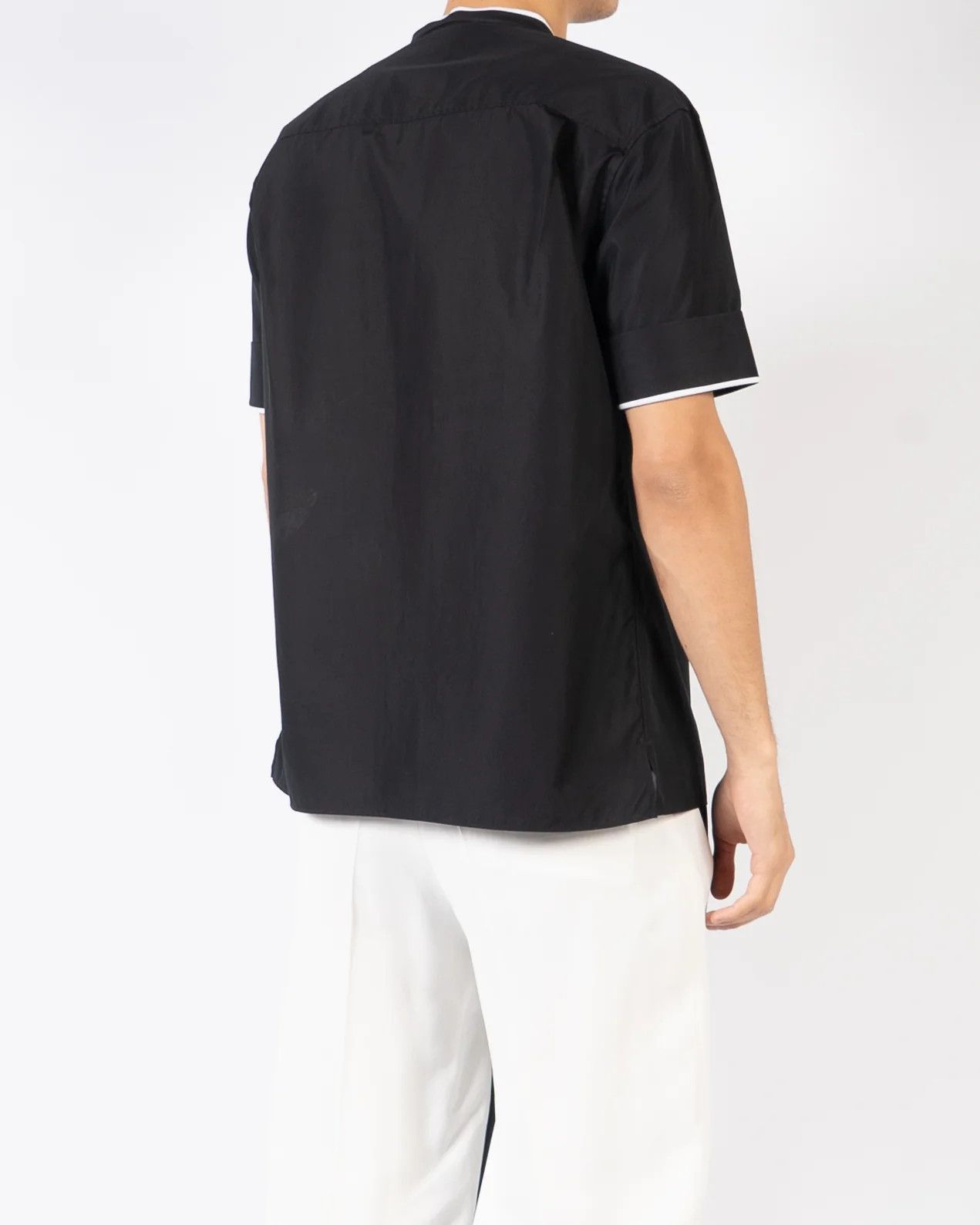 Haider Ackermann SS18 Black Cotton Shirt with White Contrast Stripes Size US S / EU 44-46 / 1 - 3 Thumbnail