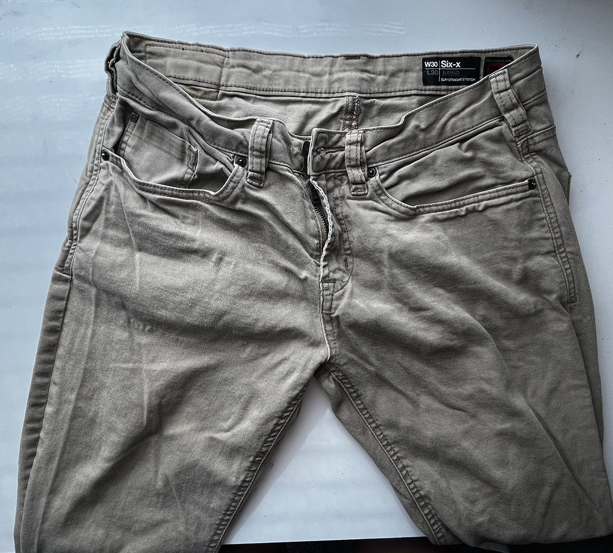 Buffalo David Bitton Khaki Buffalo Six-X Quad-Back Pocket Pants Size US 30 / EU 46 - 3 Thumbnail