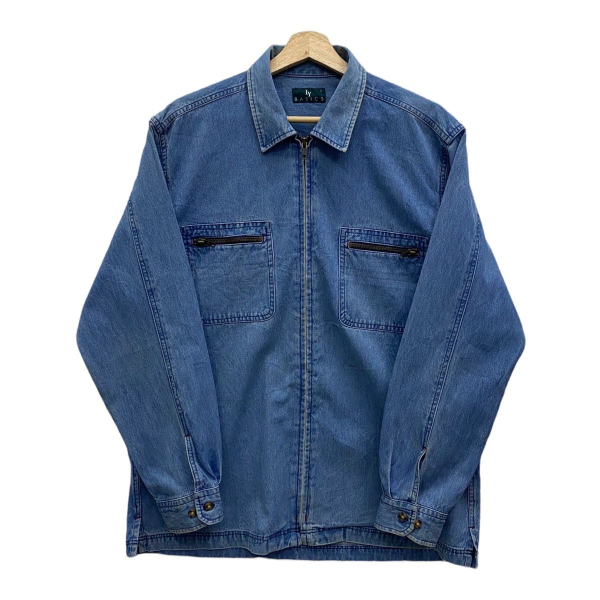 Y's for Men IY BASICS DENIM ZIPPER SHIRT JACKET Size US M / EU 48-50 / 2 - 2 Thumbnail