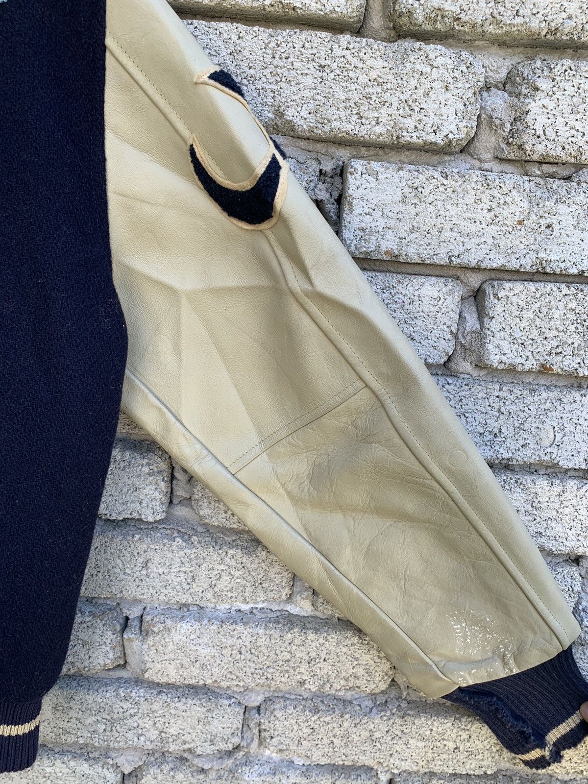 Japanese Brand High Standard 18 Leather Sleeve varsity Jacket Made In Korea Size US M / EU 48-50 / 2 - 16 Thumbnail