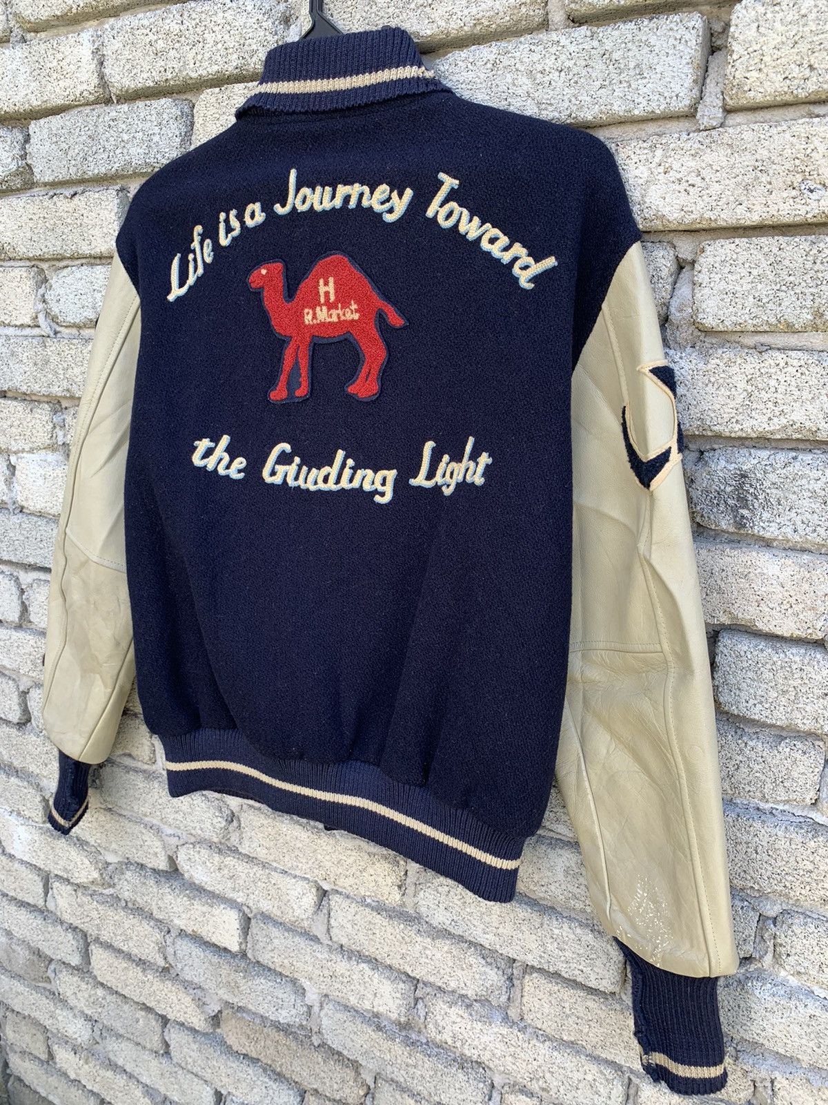 Japanese Brand High Standard 18 Leather Sleeve varsity Jacket Made In Korea Size US M / EU 48-50 / 2 - 7 Thumbnail