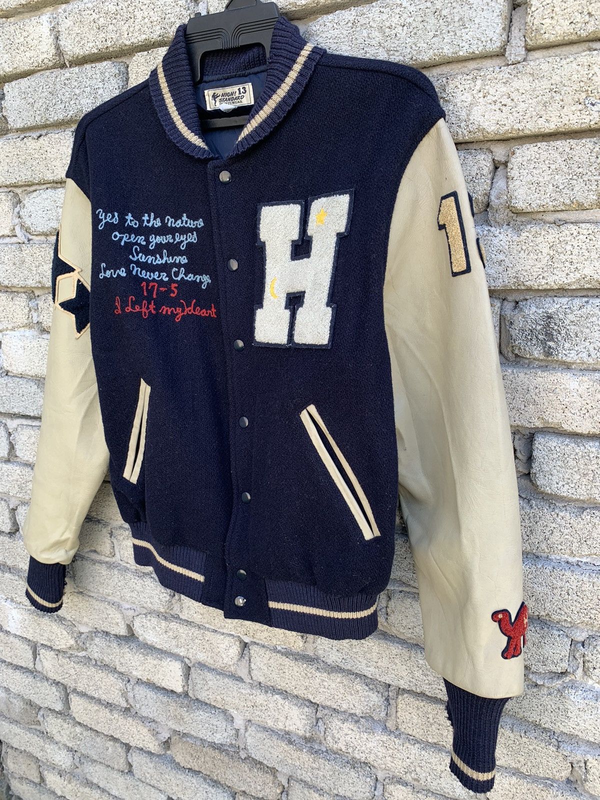 Japanese Brand High Standard 18 Leather Sleeve varsity Jacket Made In Korea Size US M / EU 48-50 / 2 - 4 Thumbnail