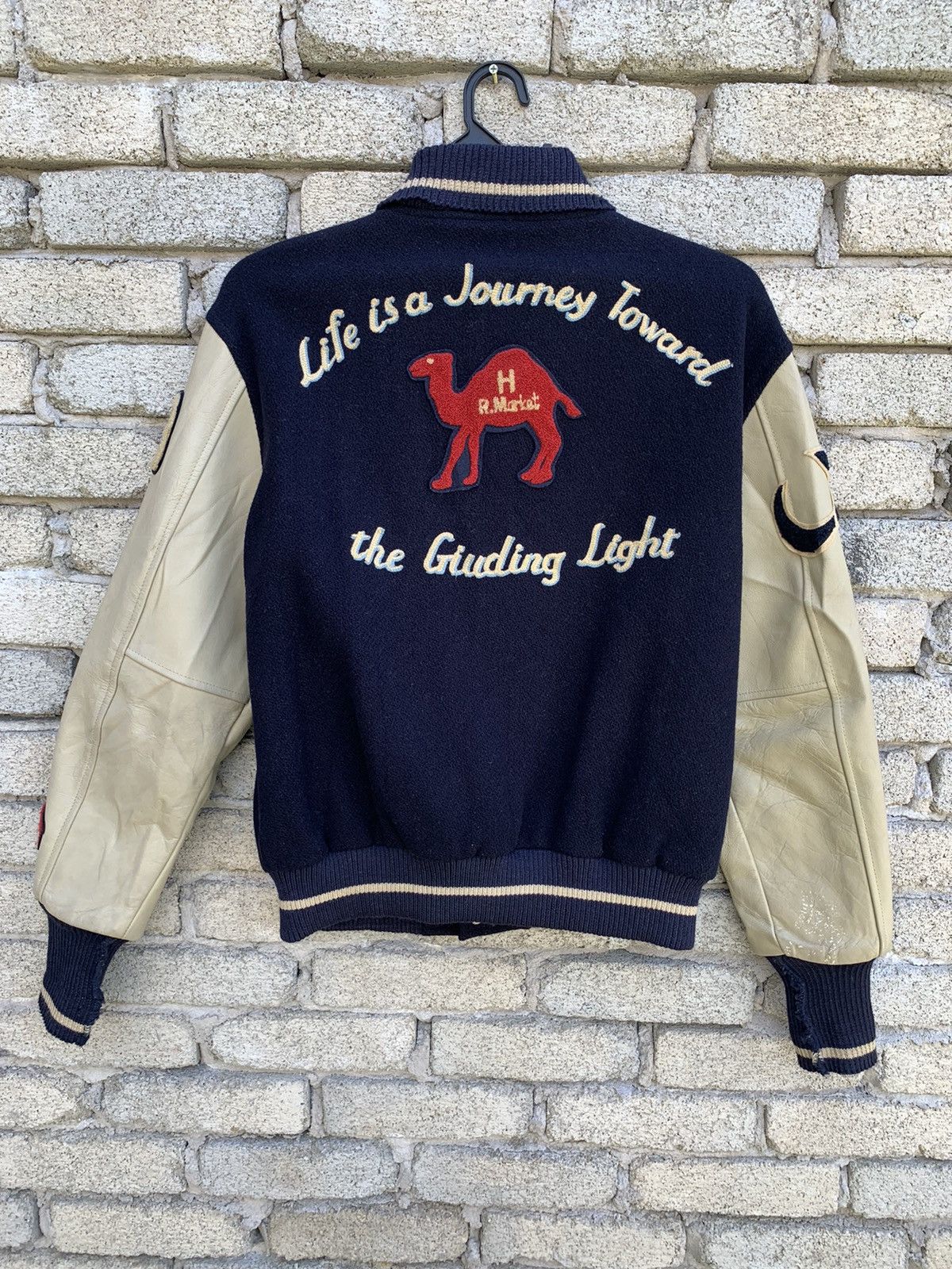 Japanese Brand High Standard 18 Leather Sleeve varsity Jacket Made In Korea Size US M / EU 48-50 / 2 - 5 Thumbnail