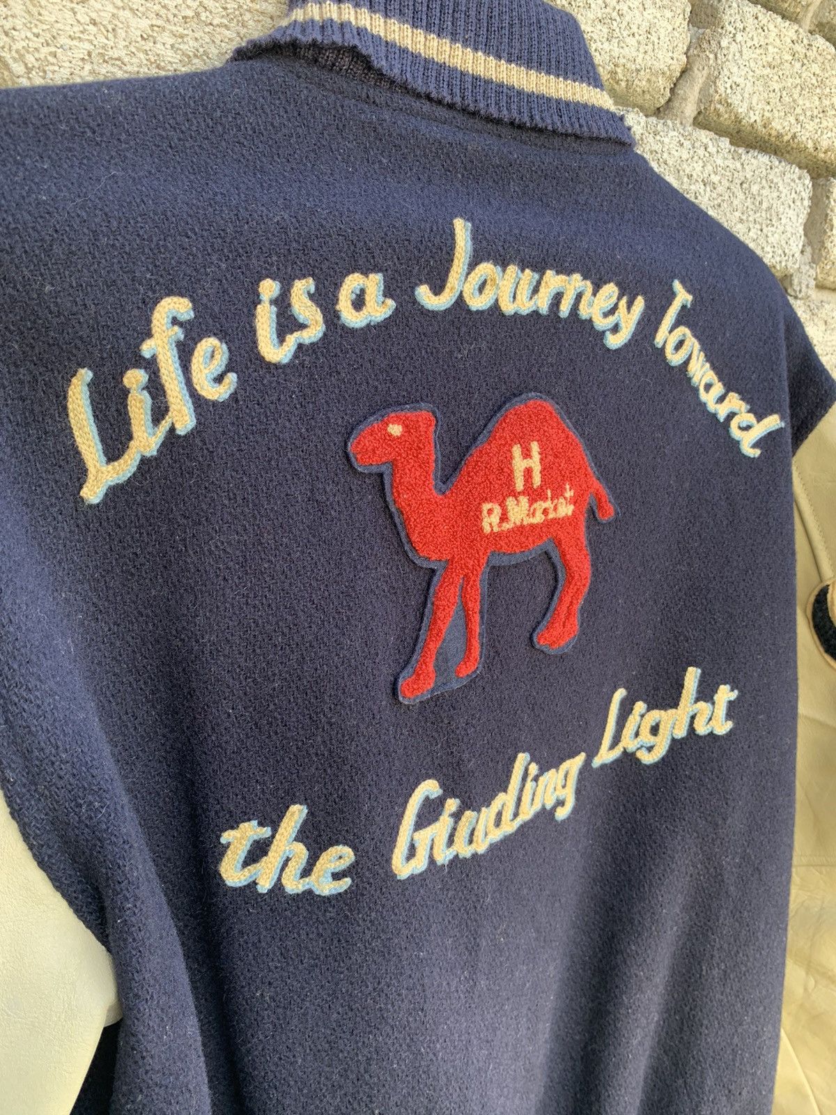 Japanese Brand High Standard 18 Leather Sleeve varsity Jacket Made In Korea Size US M / EU 48-50 / 2 - 14 Thumbnail