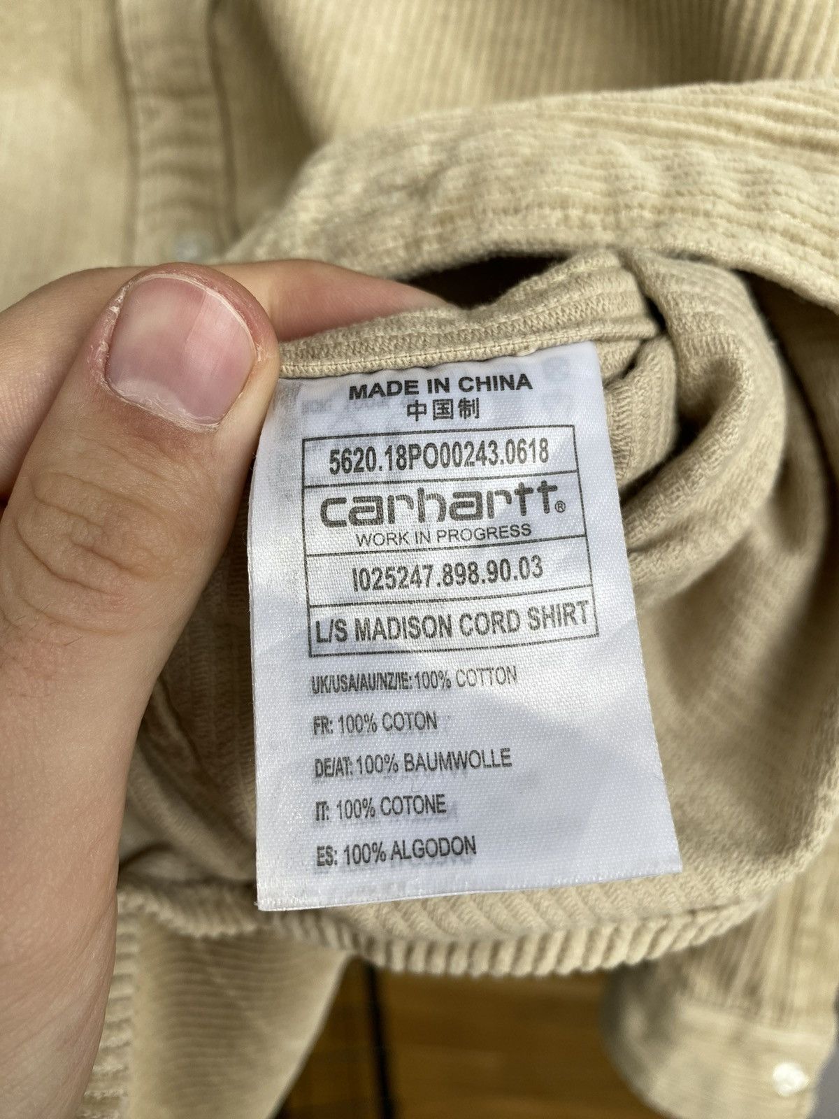 Carhartt × Carhartt Wip Carhartt WIP Cord Madison Button Up Shirt Corduroy Size US M / EU 48-50 / 2 - 11 Thumbnail